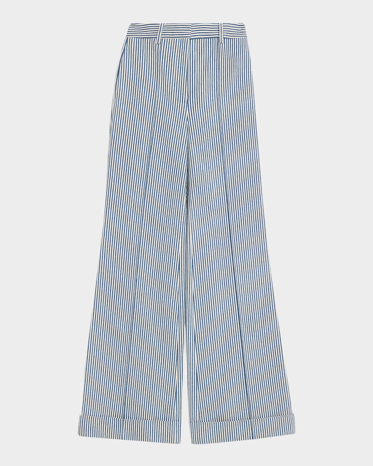 Deeda Striped Twill Wide-Leg Pants