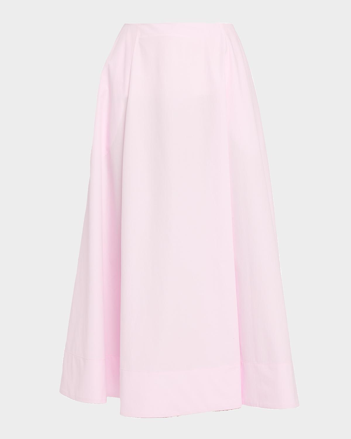 Adam Lippes Rene Cotton Poplin A-Line Midi Skirt