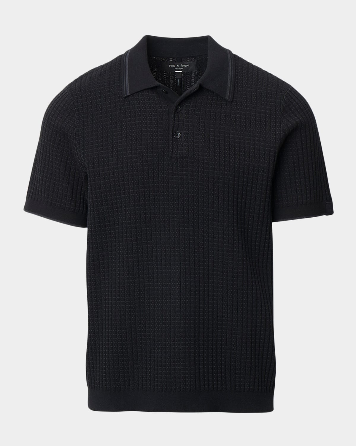 Rag & Bone Men 's Harvey Rib-Knit Polo Shirt