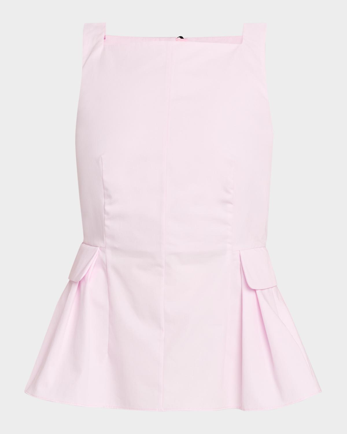 Adam Lippes Soleil Sleeveless Cotton Peplum Top