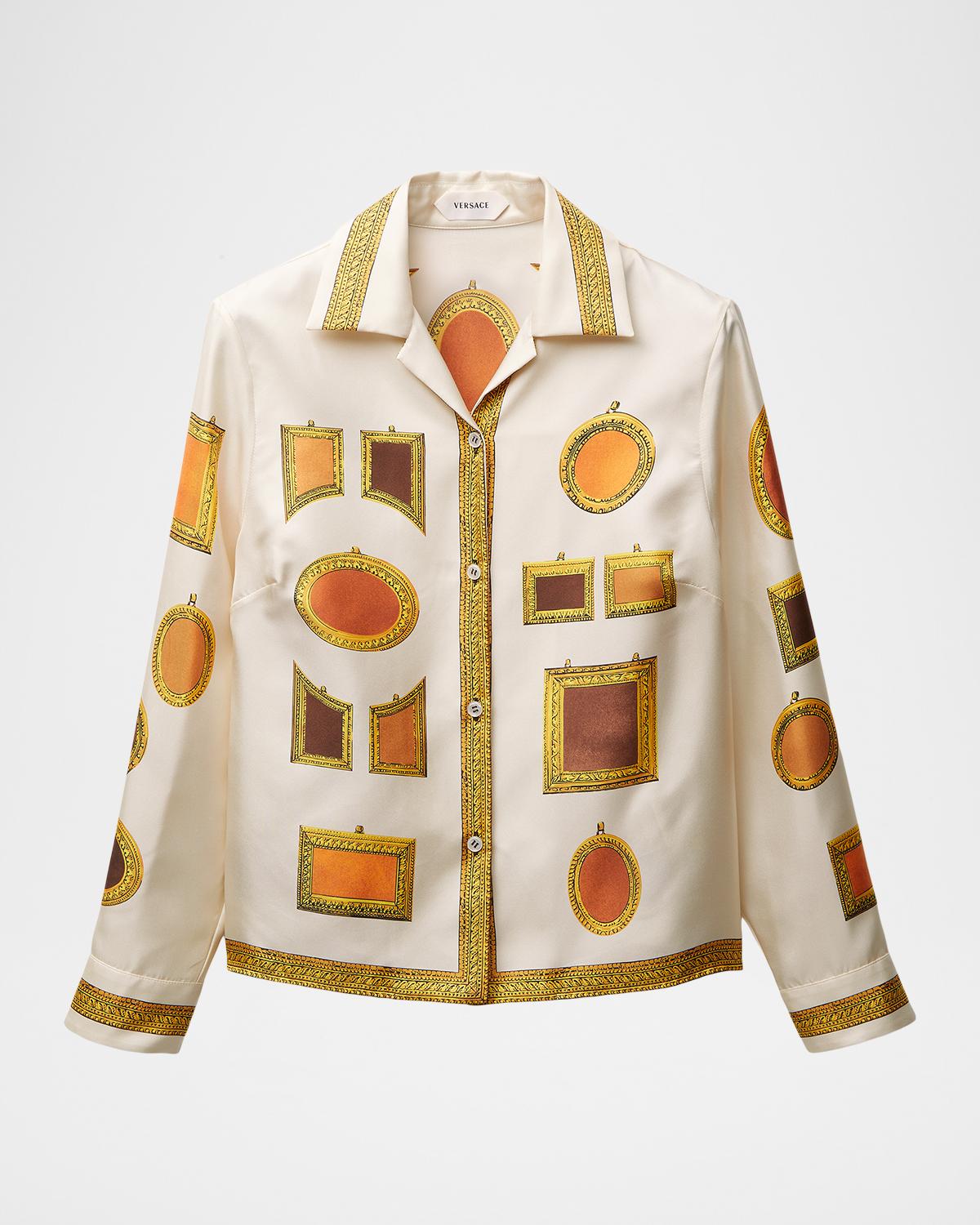 Versace Printed Silk Twill Shirt