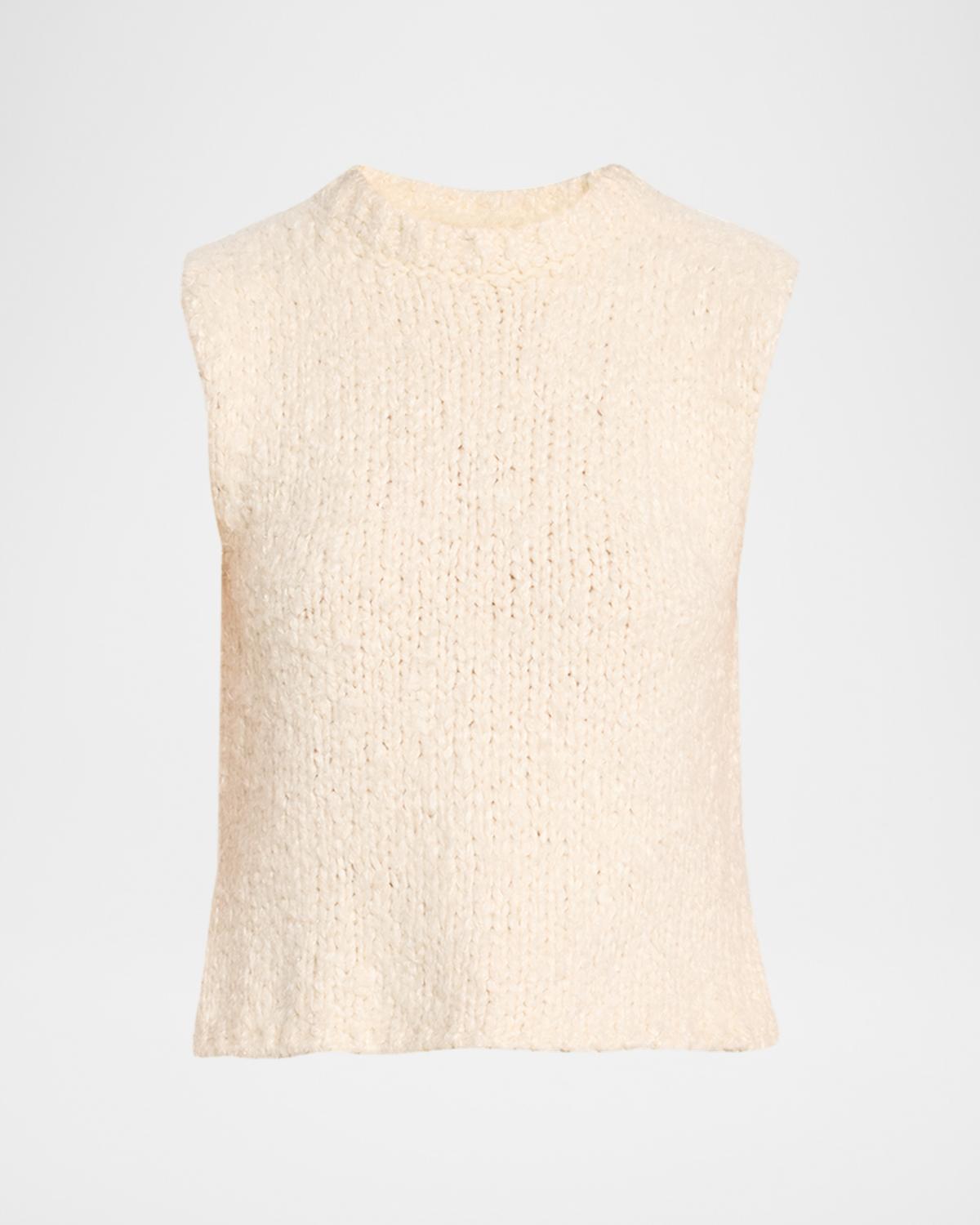 Adam Lippes Gwen Brushed Silk Knit Sleeveless Top