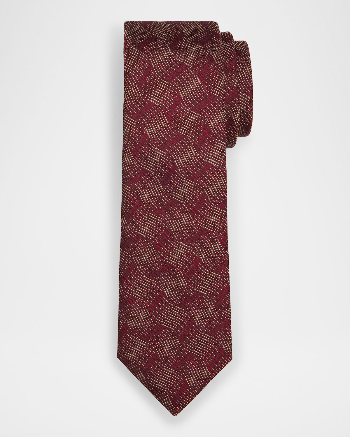 Emporio Armani Men 's Wave Jacquard Silk Tie