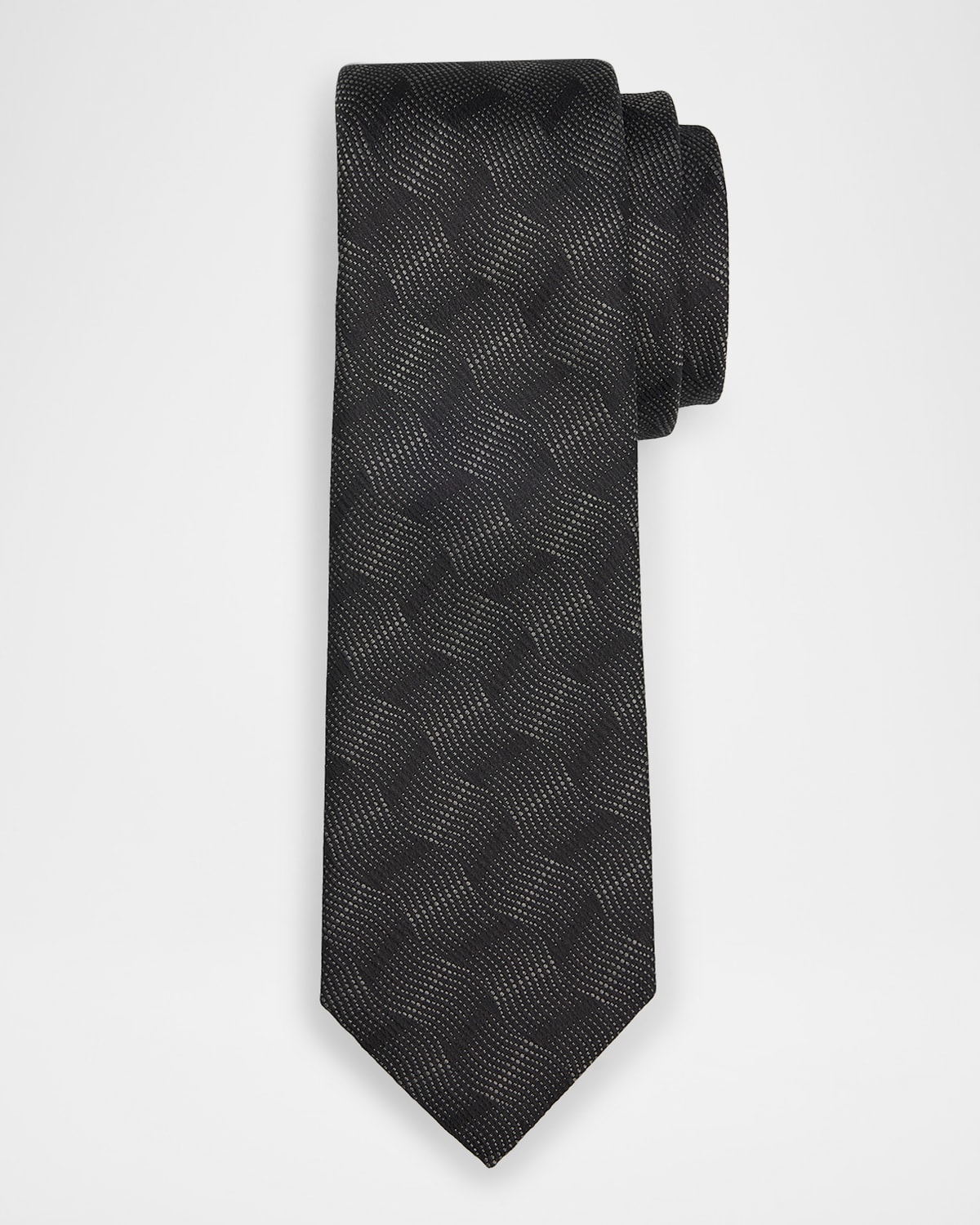 Emporio Armani Men 's Wave Jacquard Silk Tie
