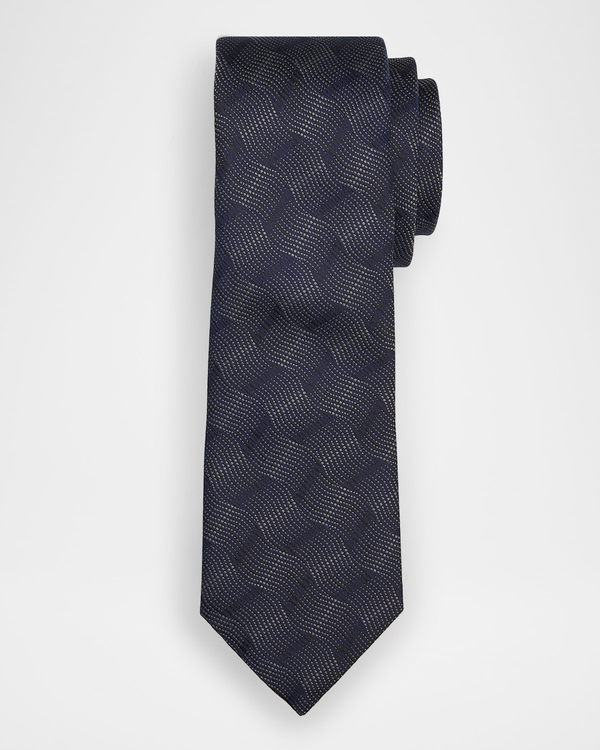 Emporio Armani Men 's Wave Jacquard Silk Tie