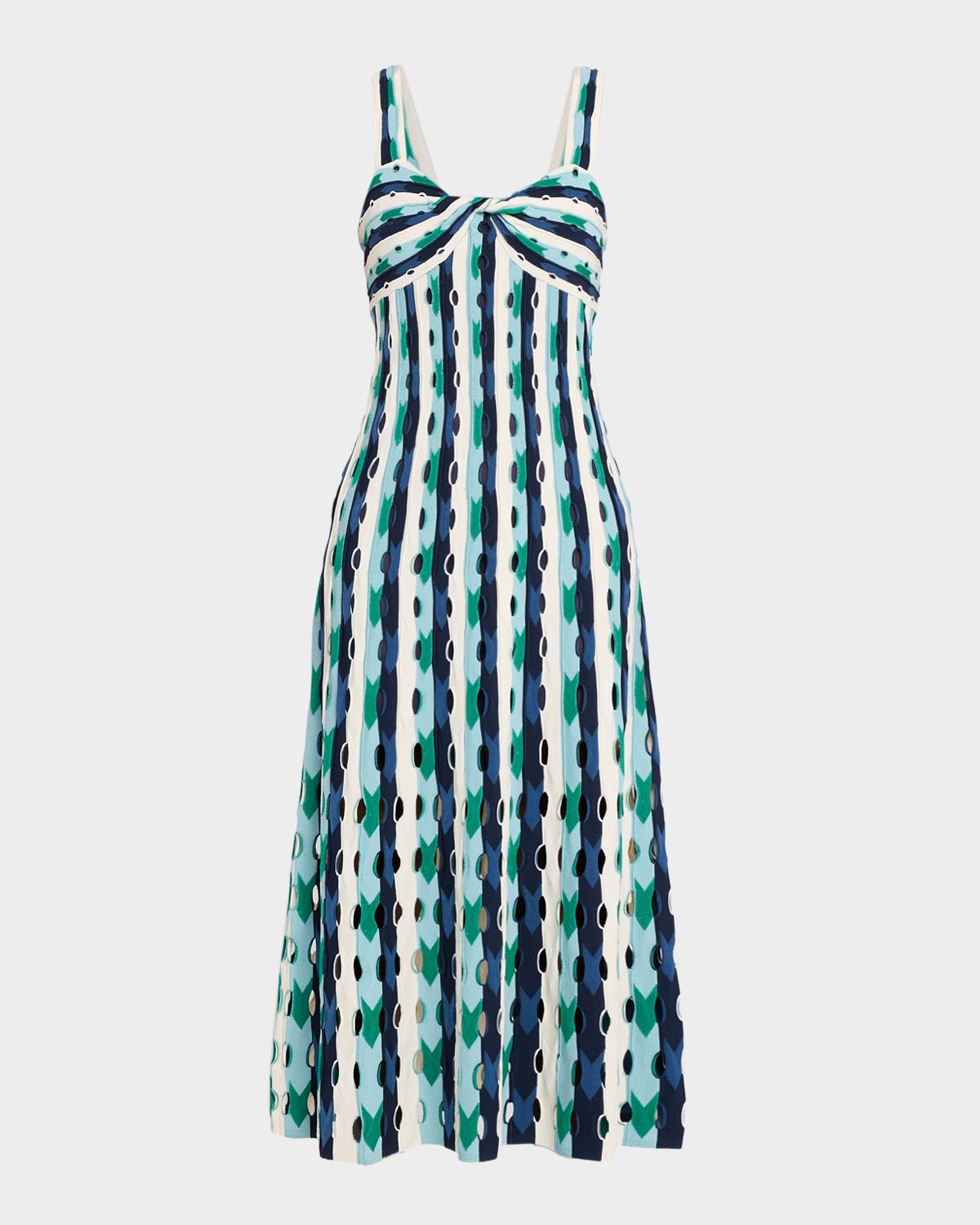 SIMKHAI Christina Knit Twist-Front Midi Dress