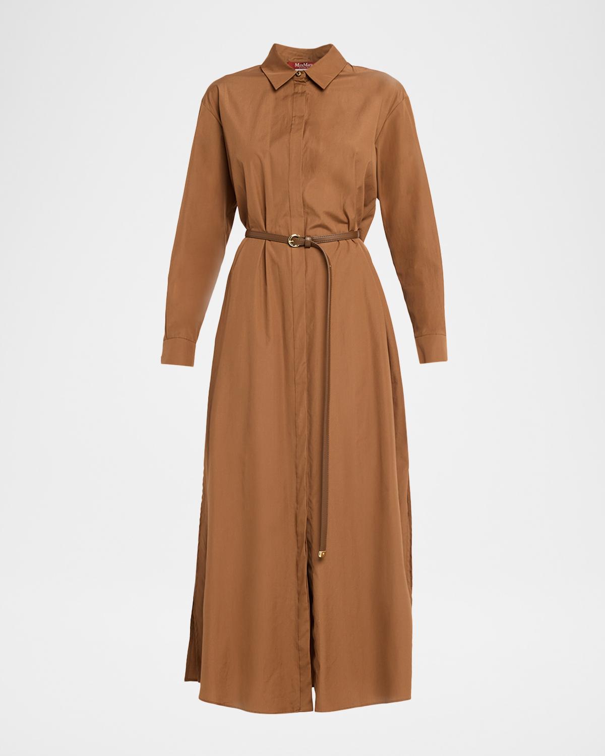 Max Mara Studio Lecito Belted Cotton Midi Shirtdress