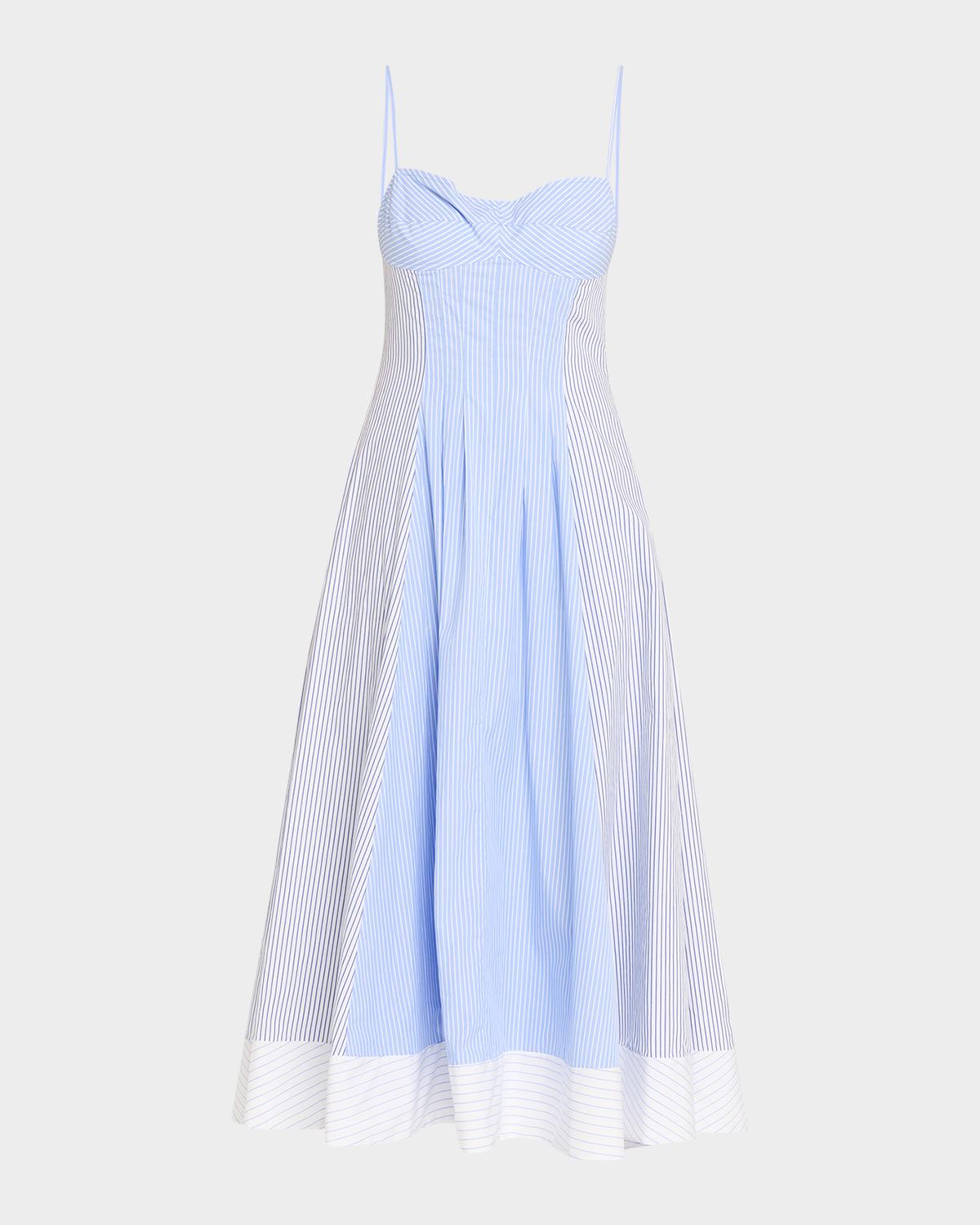 SIMKHAI Chamberlain Striped Cotton Midi Dress