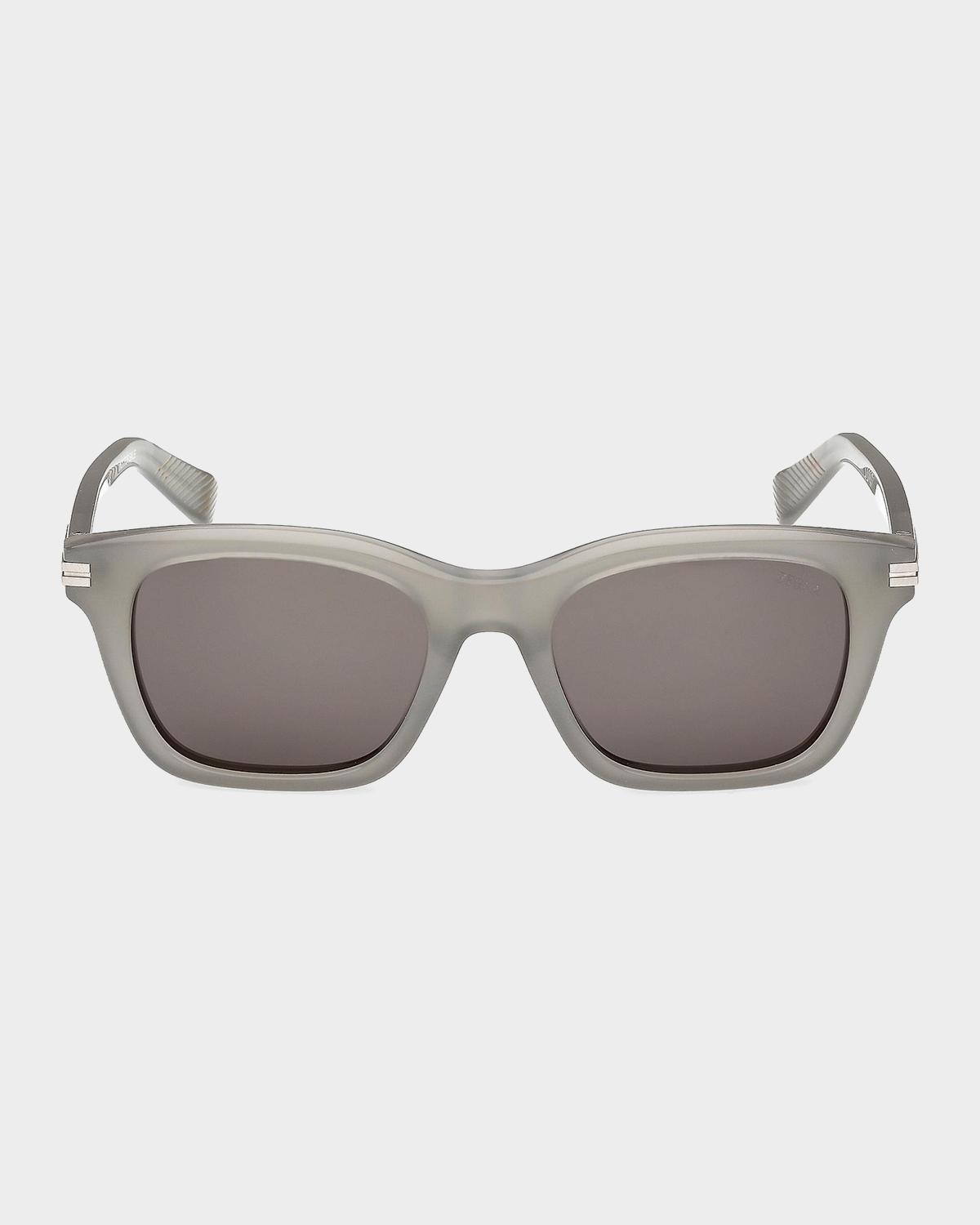 ZEGNA Men's Acetate Rectangle Sunglasses