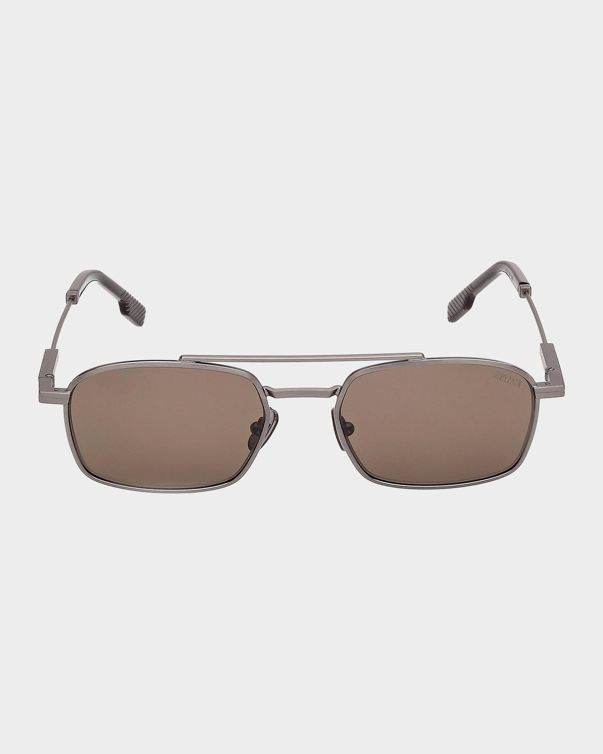 ZEGNA Men's Metal Aviator Sunglasses