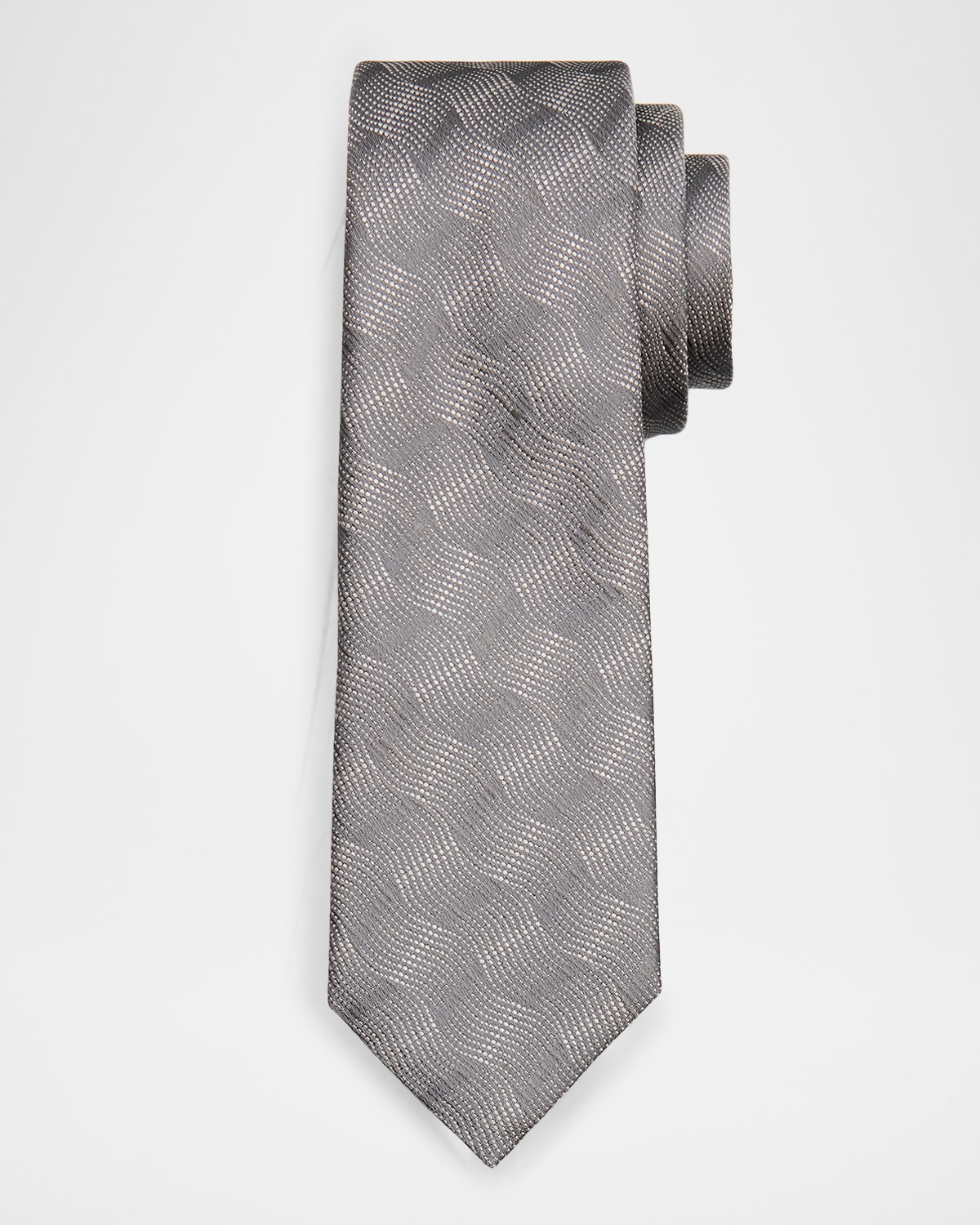 Emporio Armani Men 's Wave Jacquard Silk Tie