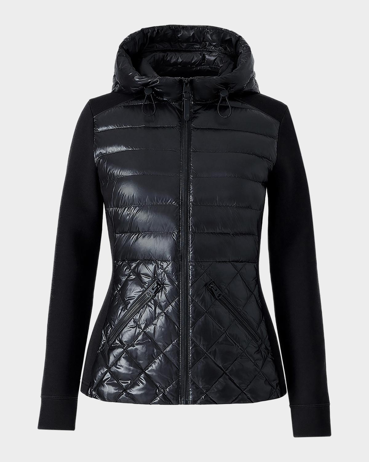 Mackage Agatha Quilted Mixed-Media Hooded Down Jacket