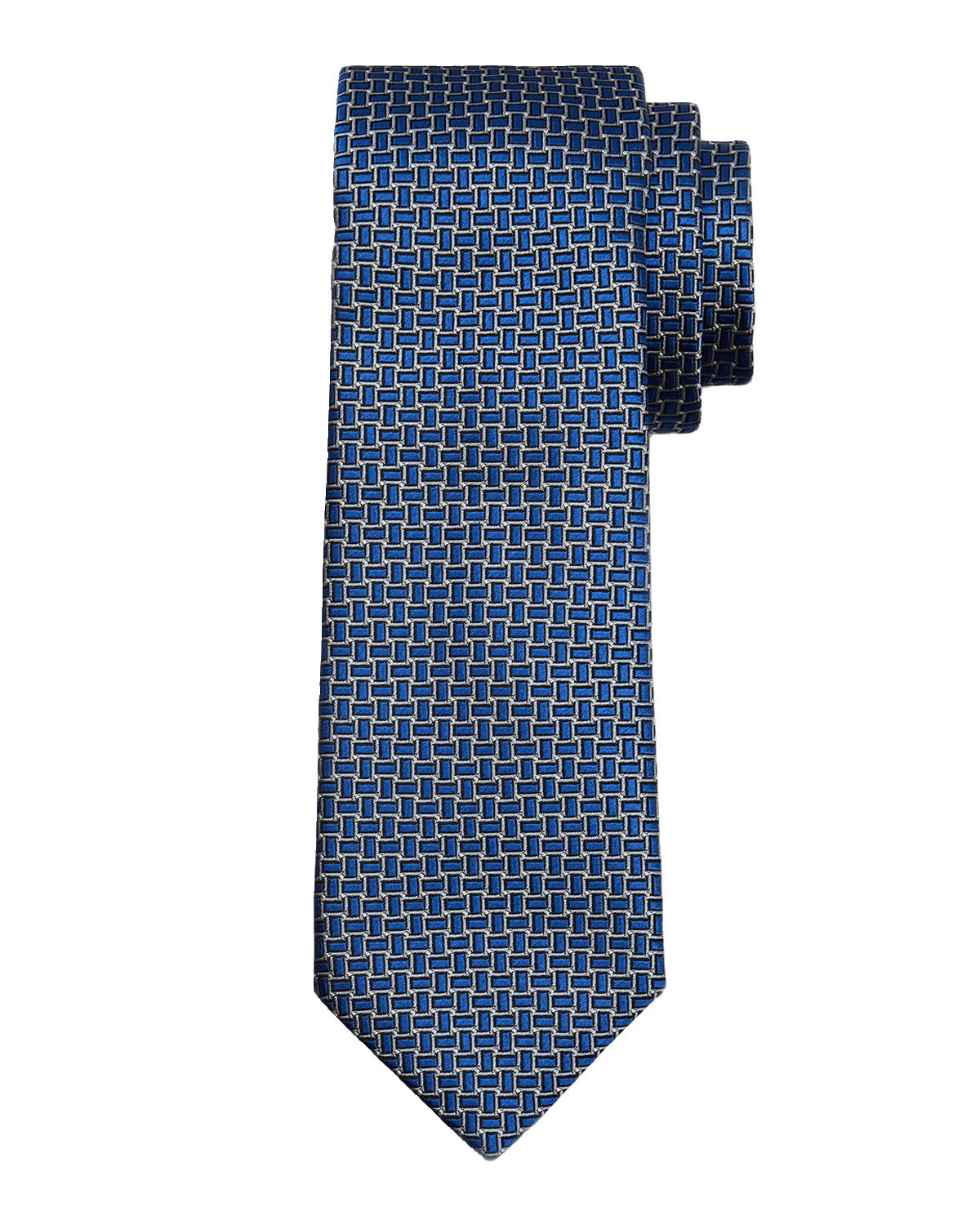 Canali Men 's Stacked Geometric Jacquard Silk Tie | Thumbnail 2 Canali Men 's Stacked Geometric Jacquard Silk Tie | Thumbnail 2