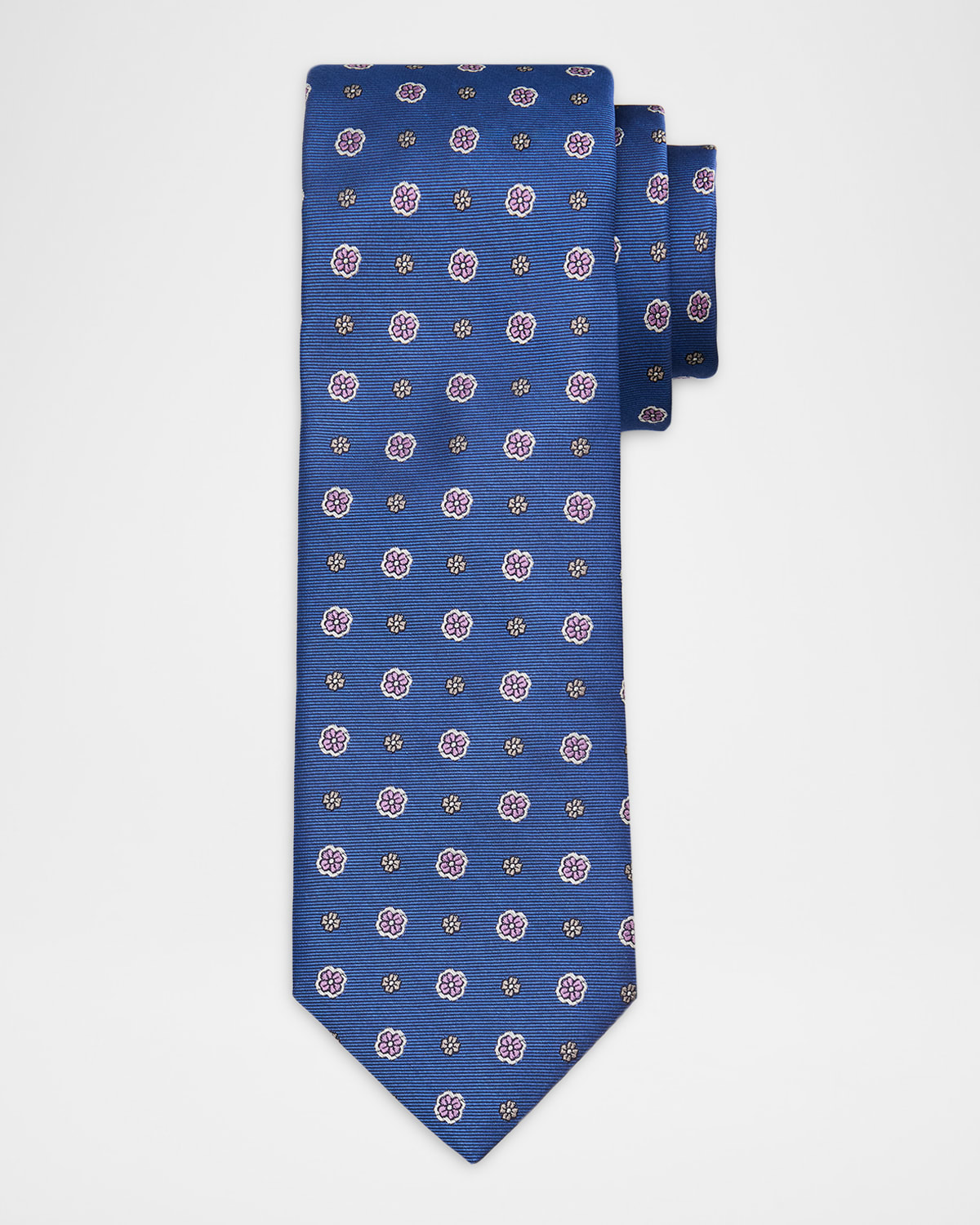 Canali Men 's Micro-Floral Silk Jacquard Tie