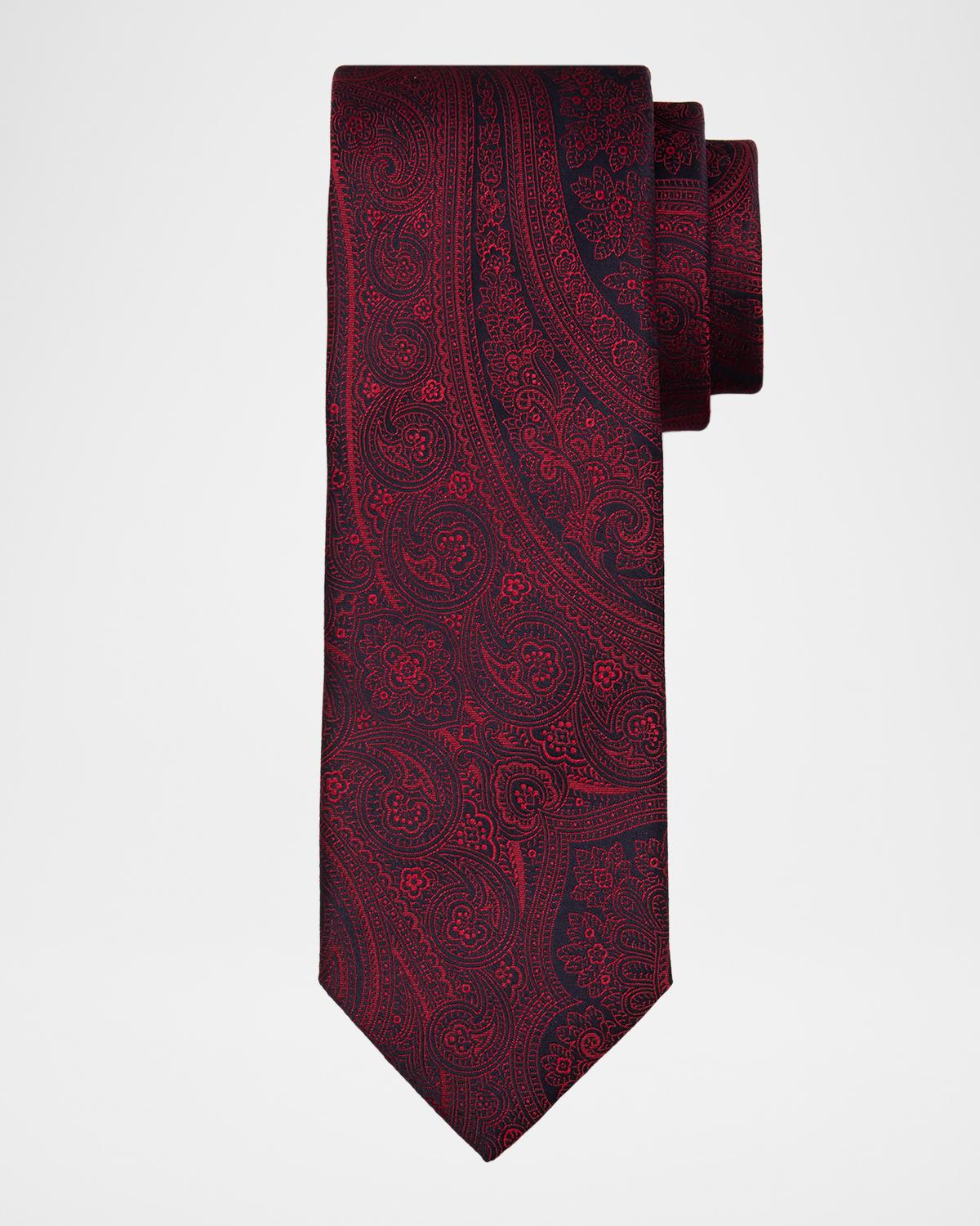 Canali Men's Oversized Paisley Silk Jacquard Tie