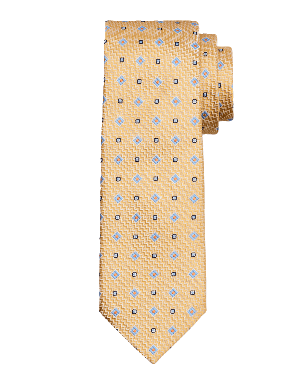 Canali Men 's Chevron Micro-Geometric Jacquard Silk Tie | Thumbnail 2