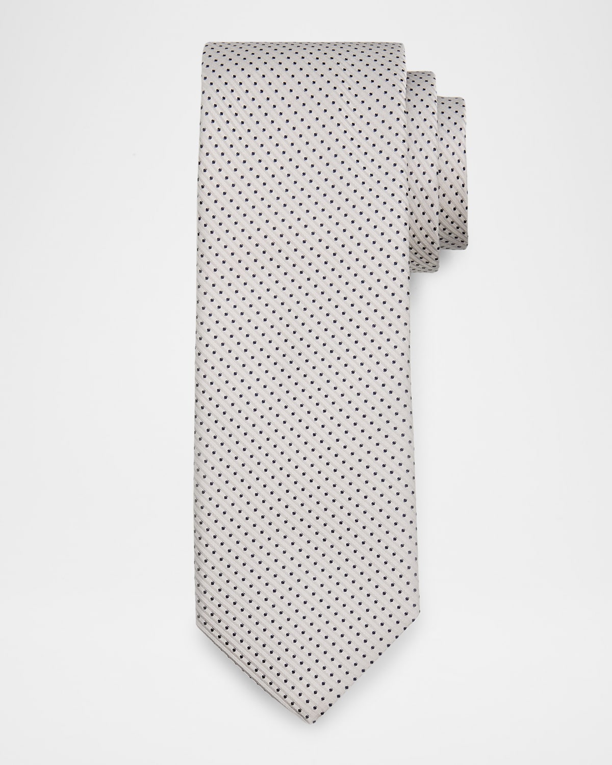 Canali Men 's Micro-Polka Dot Jacquard Silk Tie