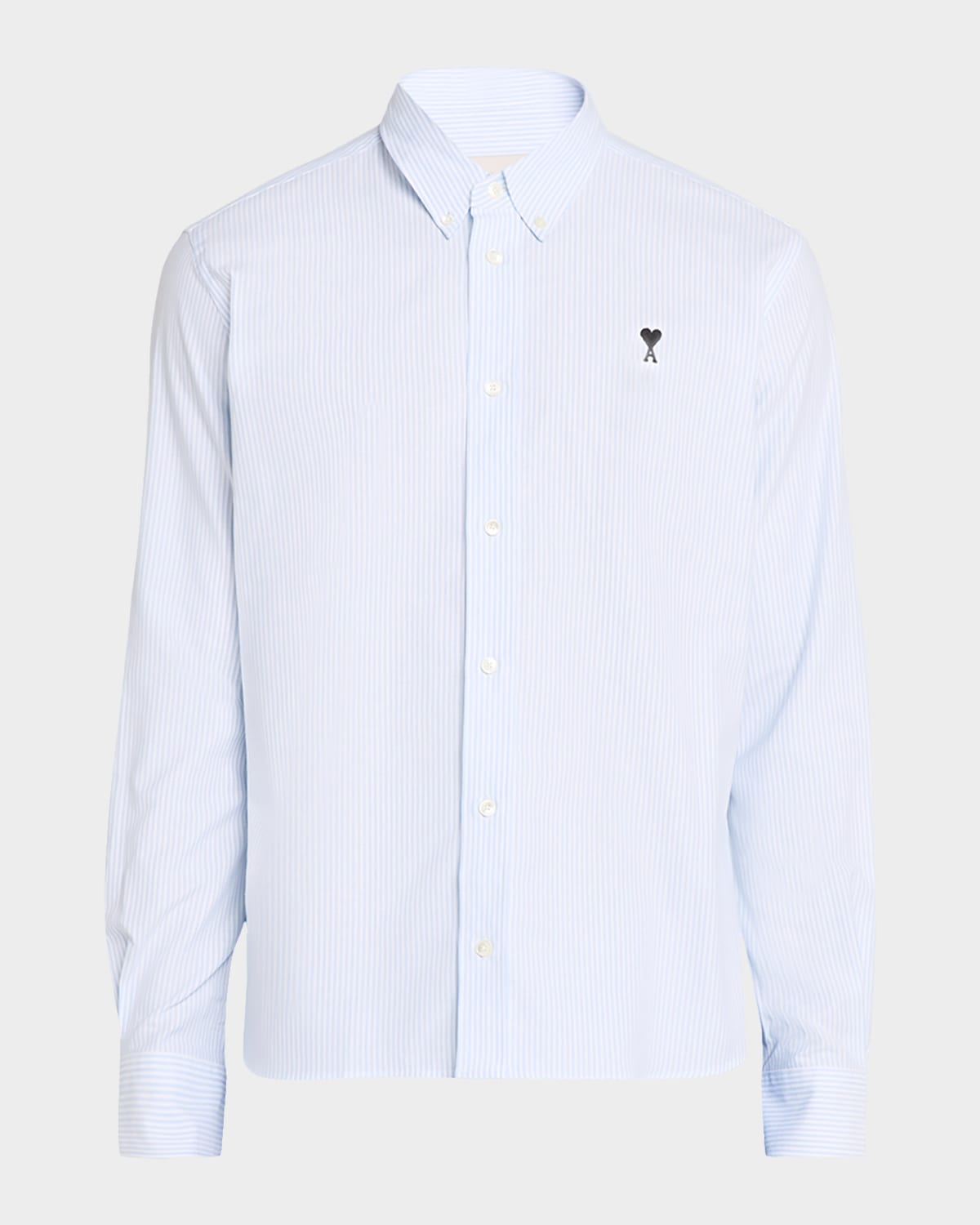 Ami Paris Men 's Quota Ami de Coeur Cotton Stripe Sport Shirt | Thumbnail 9