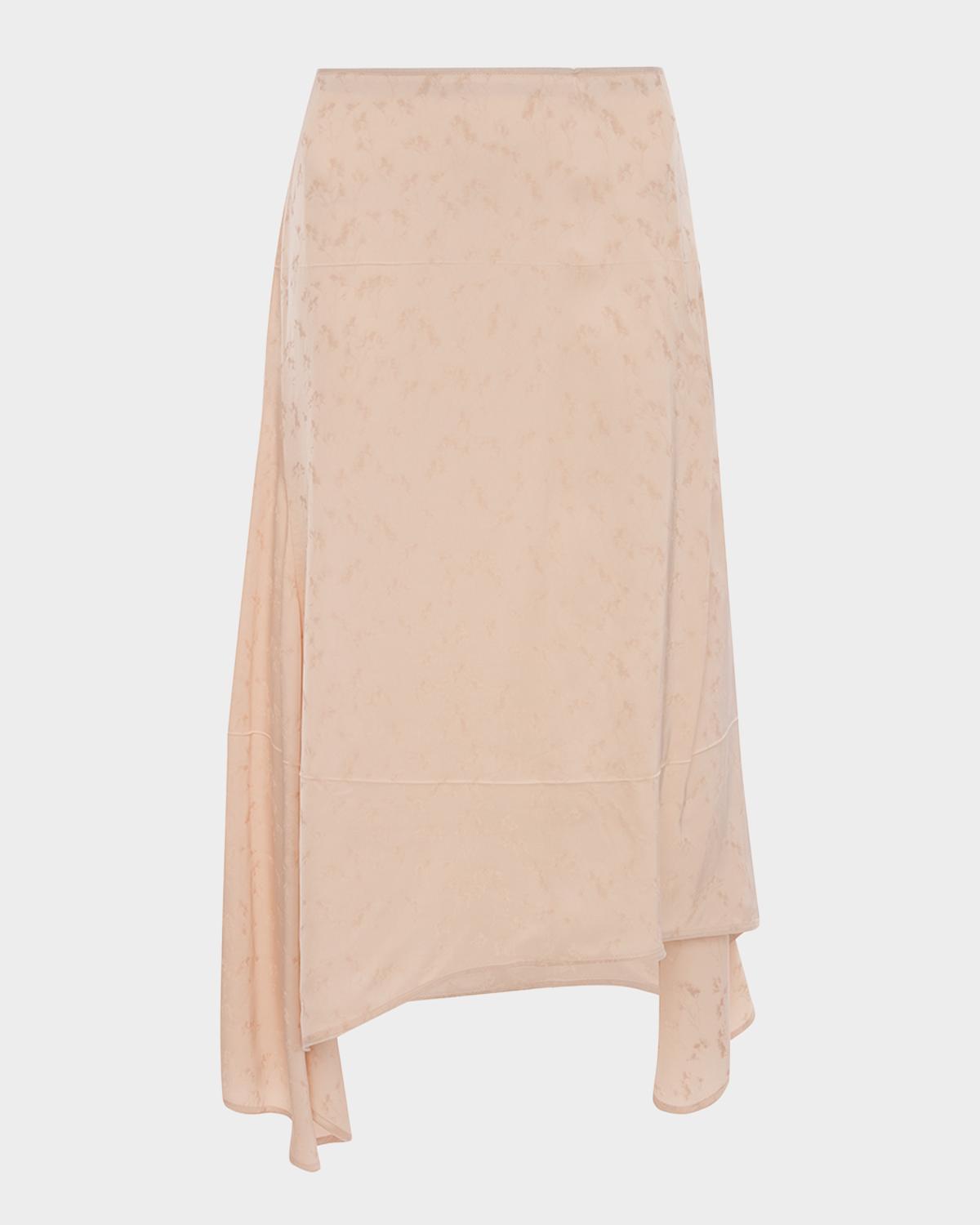 Victoria Beckham Asymmetric Draped Floral Jacquard Midi Skirt