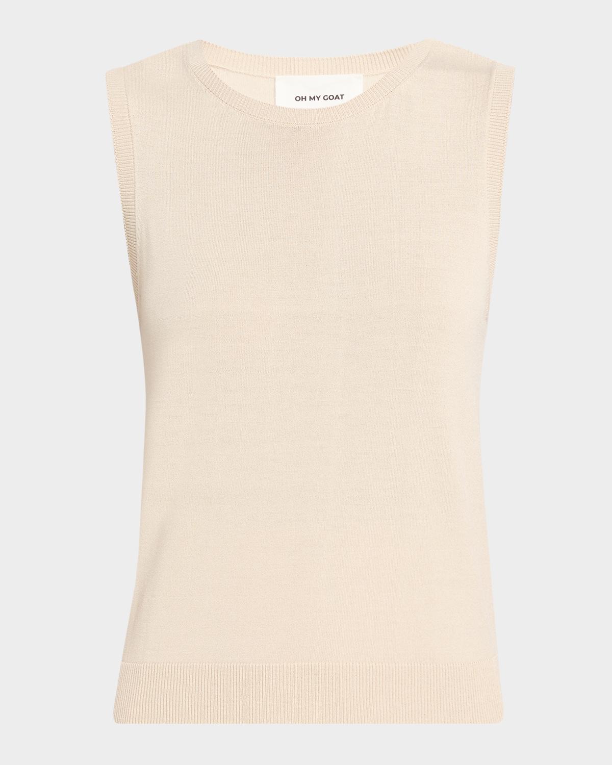 Oh My Goat Crewneck Knit Tank Top