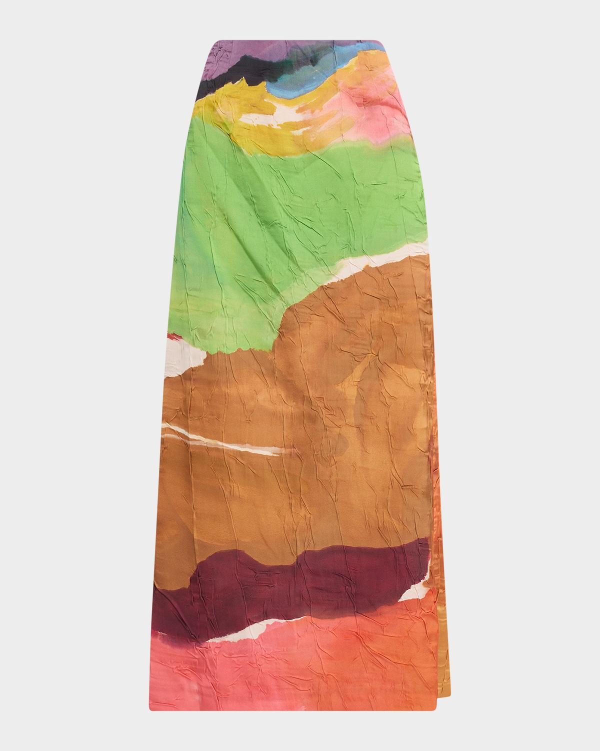 Ulla Johnson x Helen Frankenthaler Inez Satin Pencil Skirt