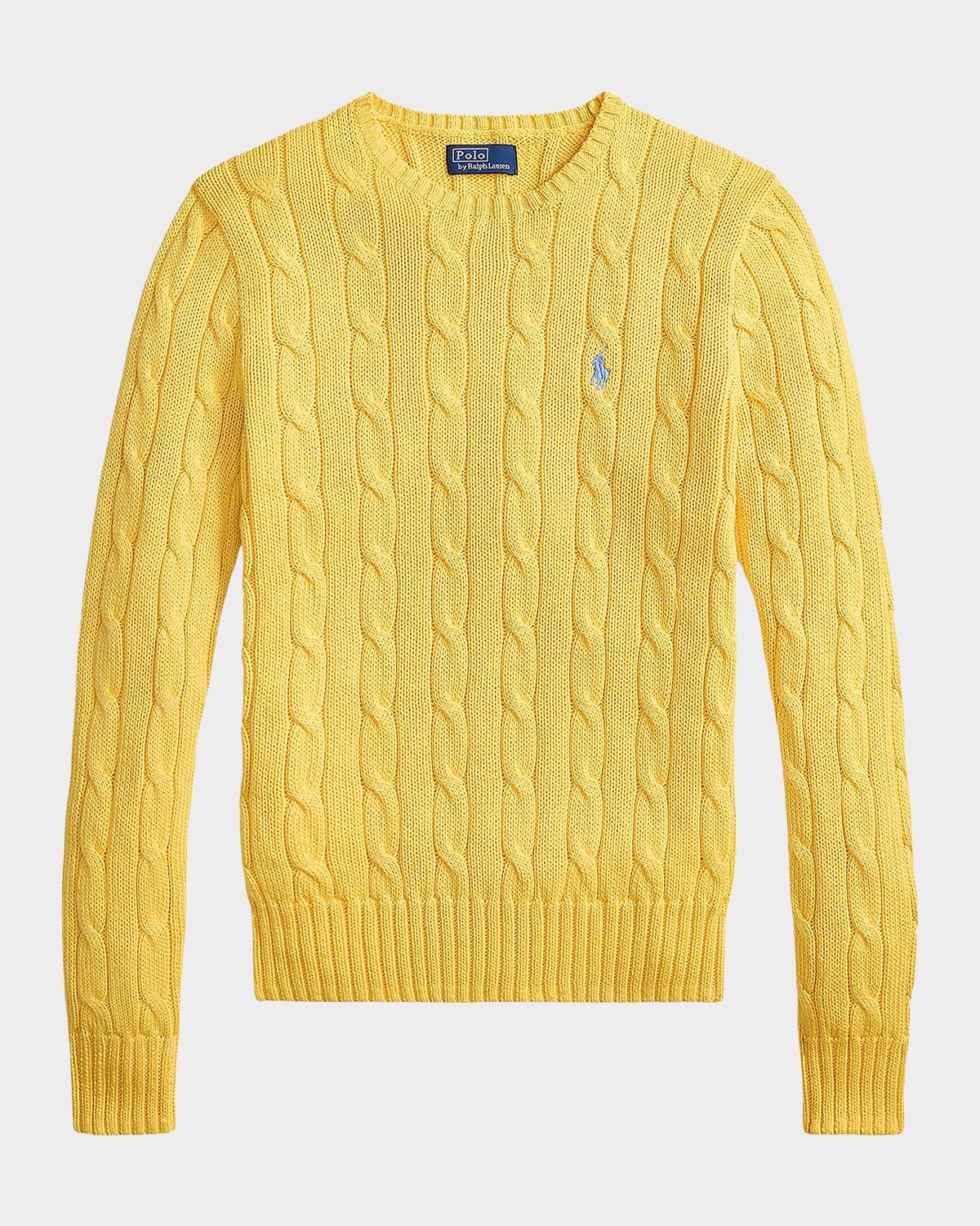 Cotton Cable-Knit Crewneck Sweater