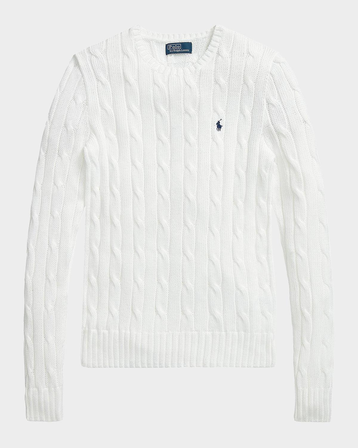 Cable-Knit Cotton Crewneck Sweater