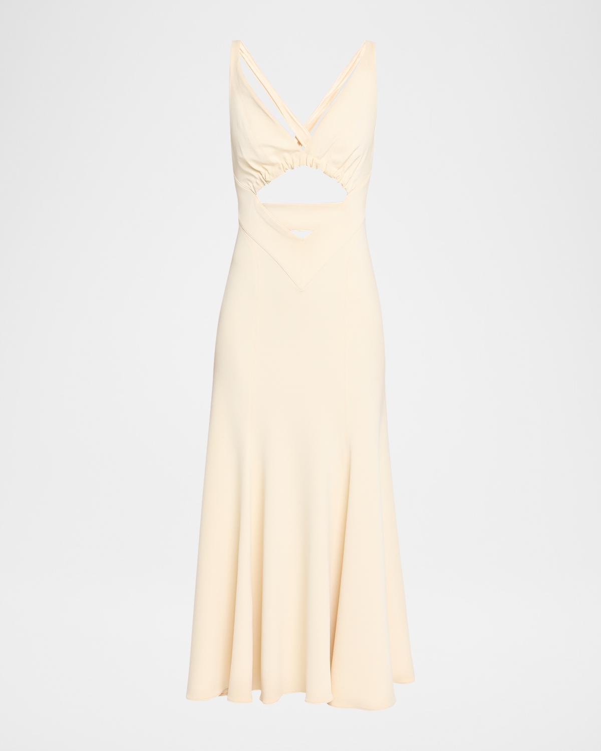 Rabanne Plunging Strappy Cutout Midi Tank Dress