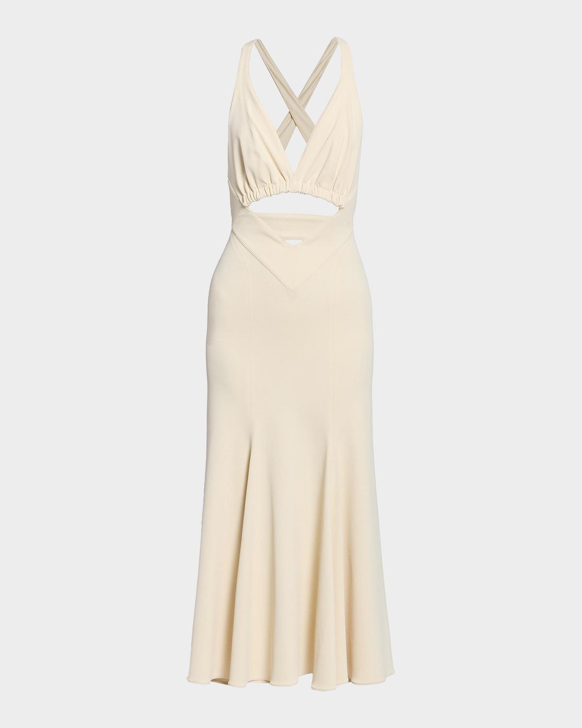 Rabanne Plunging Strappy Cutout Midi Tank Dress