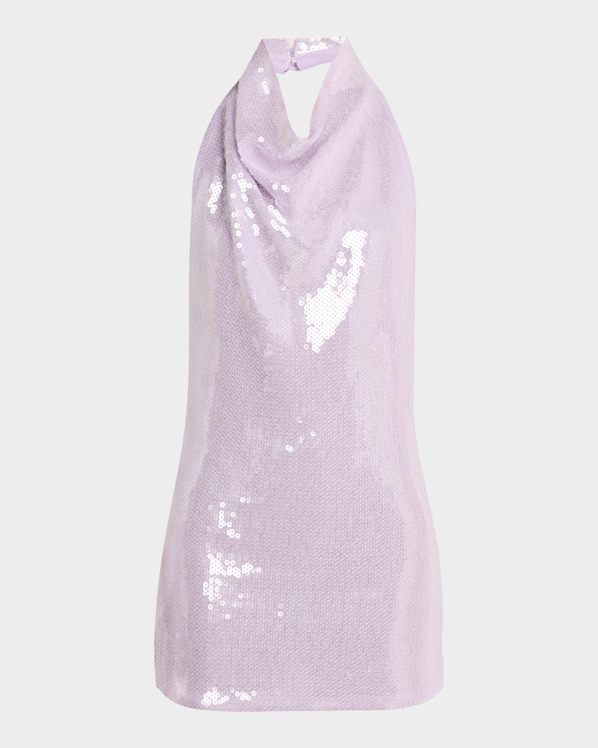 Retrofête Avenya Sequined Halter Mini Dress