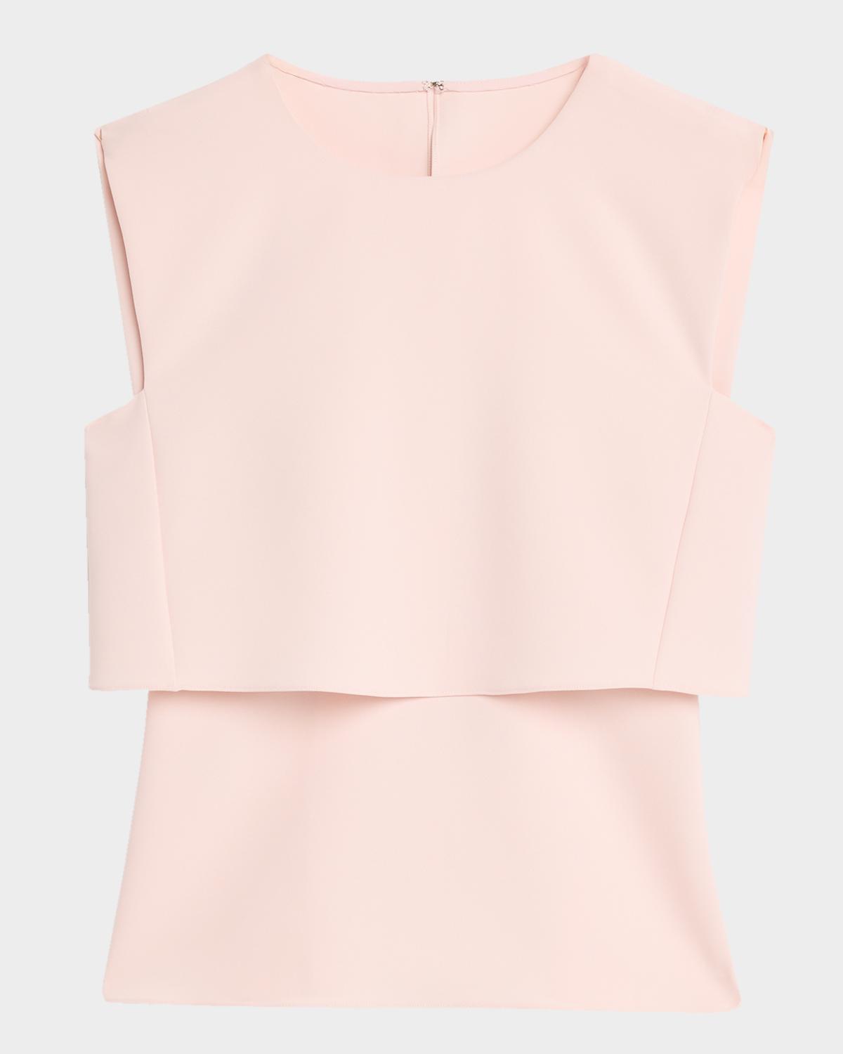 Prabal Gurung Fold Layered Crepe Sleeveless Top