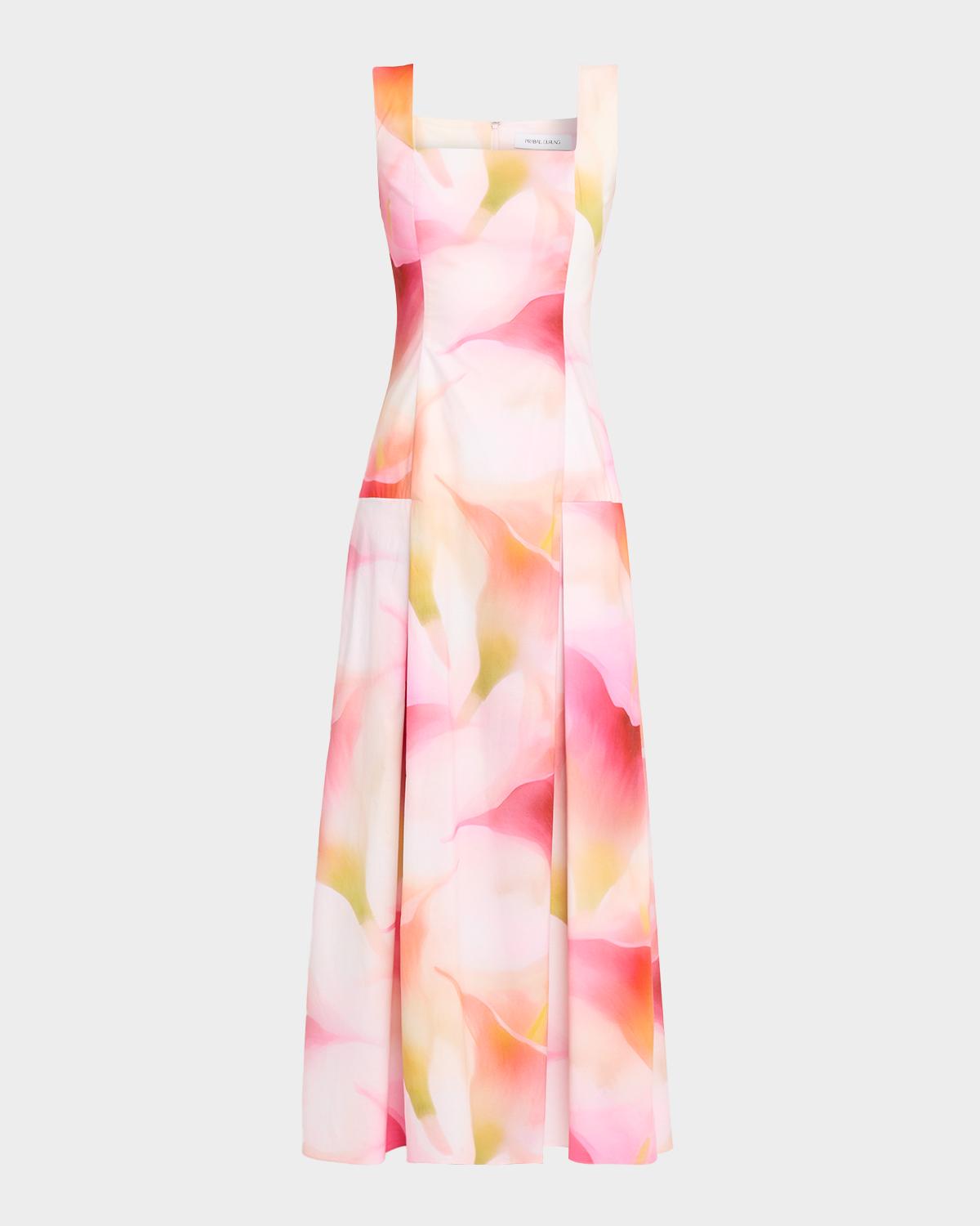 Prabal Gurung Square-Neck Floral-Print Maxi Tank Dress