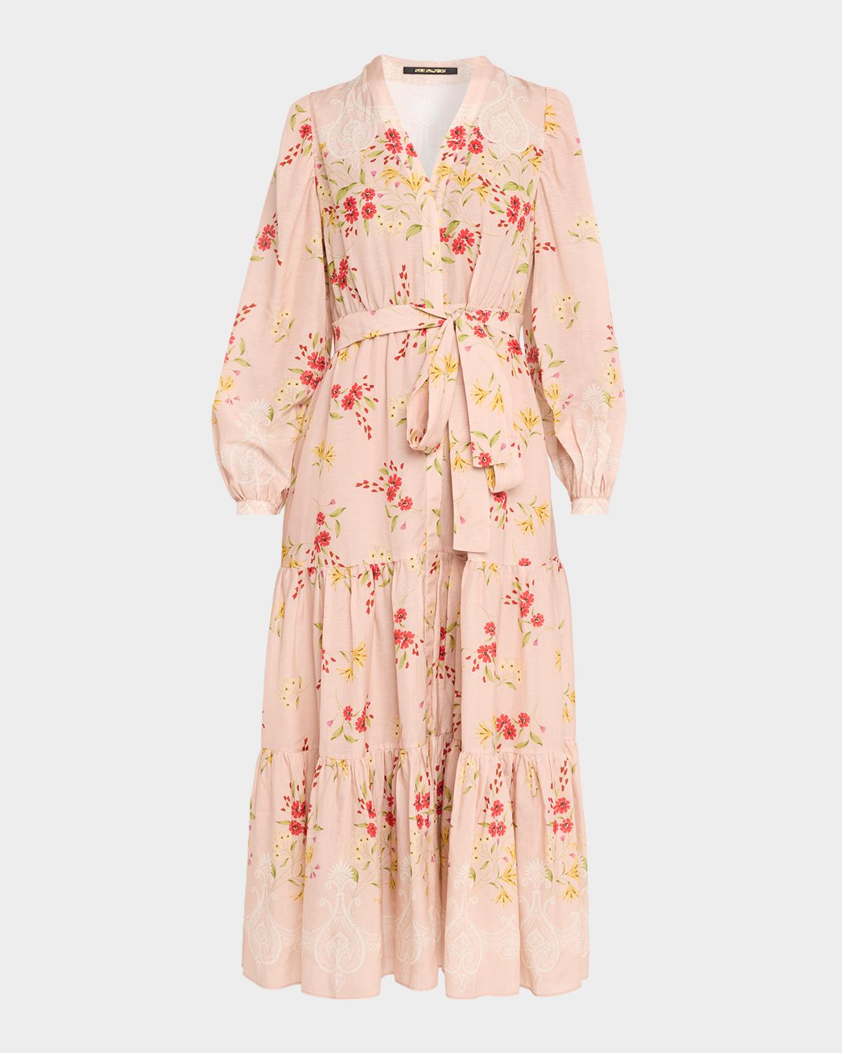 Kobi Halperin Noora Long Sleeve Floral Viscose-Blend Dress