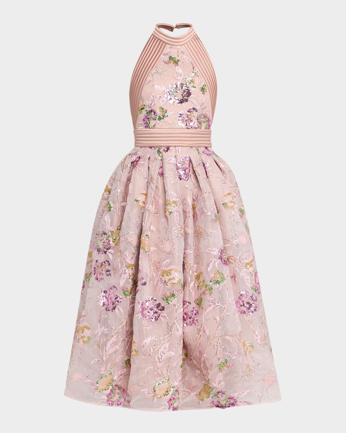 ZHIVAGO The Bertolini Floral Embellished Midi Dress