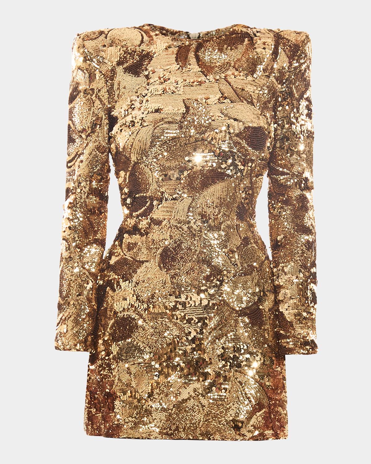 ZHIVAGO Florentine Sunset Sequined Mini Dress