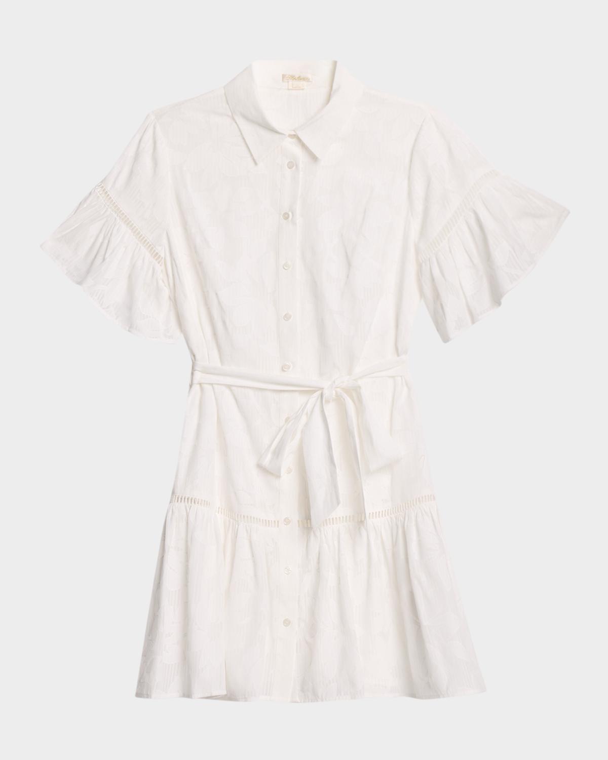 Shoshanna Floral Ruffle Mini Shirtdress