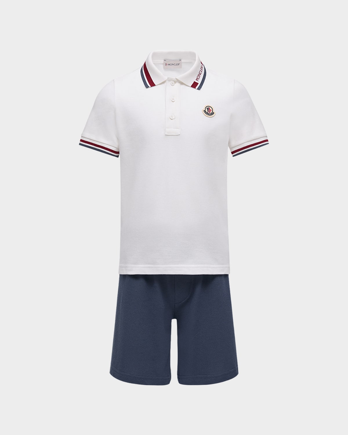 Moncler Boy 's Stretch Cotton Pique Polo and Shorts Set | Thumbnail 4 Moncler Boy 's Stretch Cotton Pique Polo and Shorts Set | Thumbnail 4