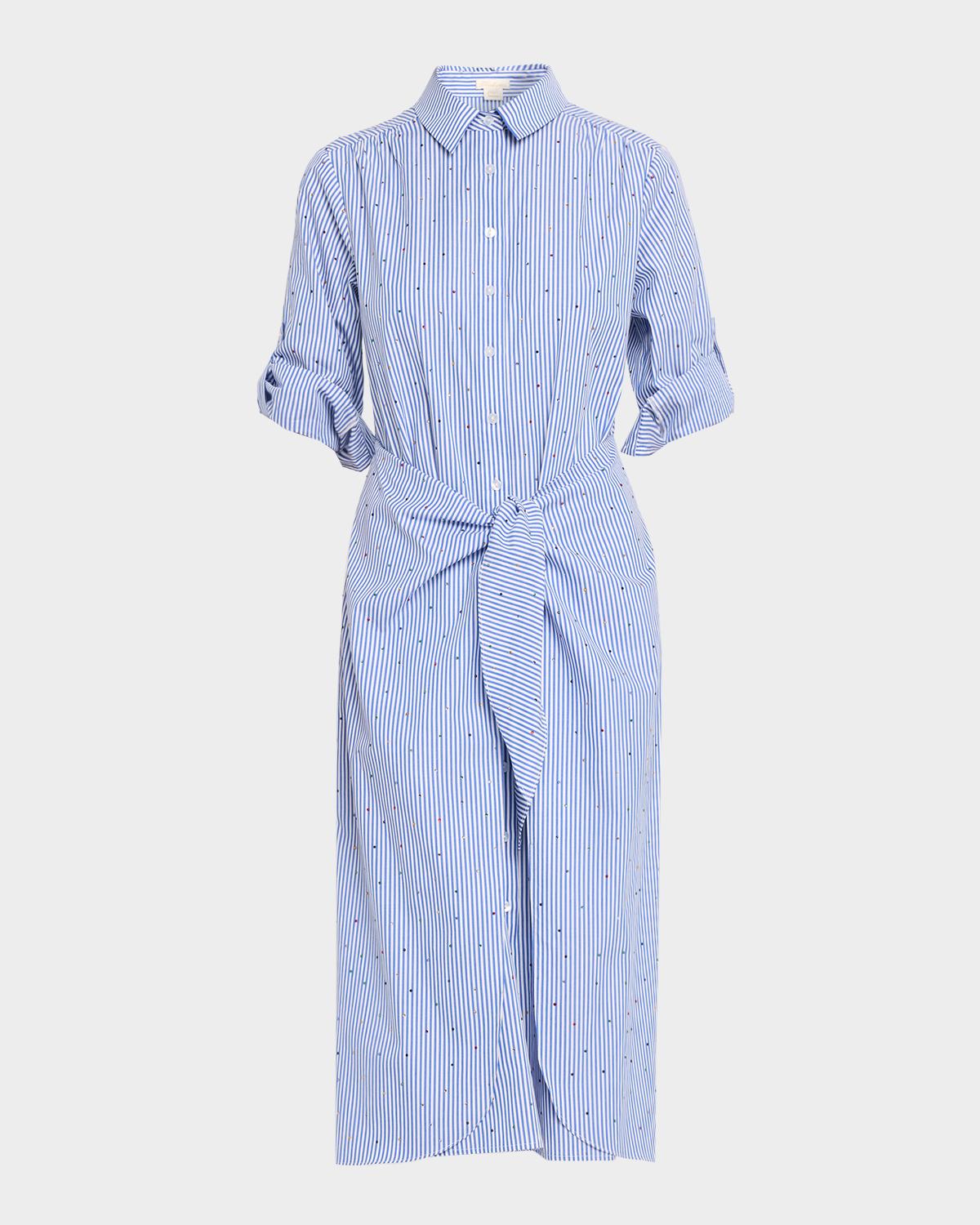 Shoshanna Striped Belted Midi Shirtdress