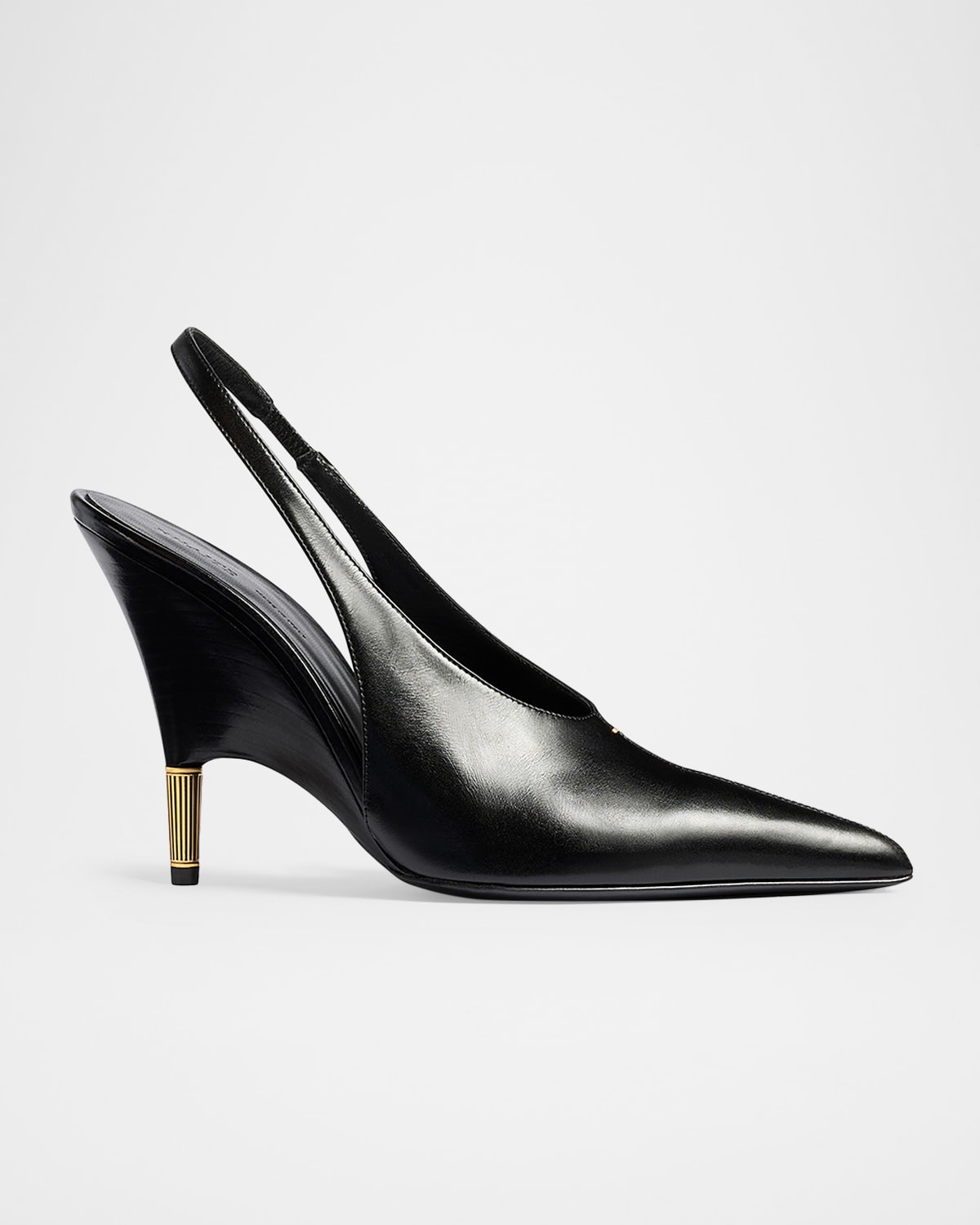 Khaite 100mm Bella Leather Slingback Pumps In Black