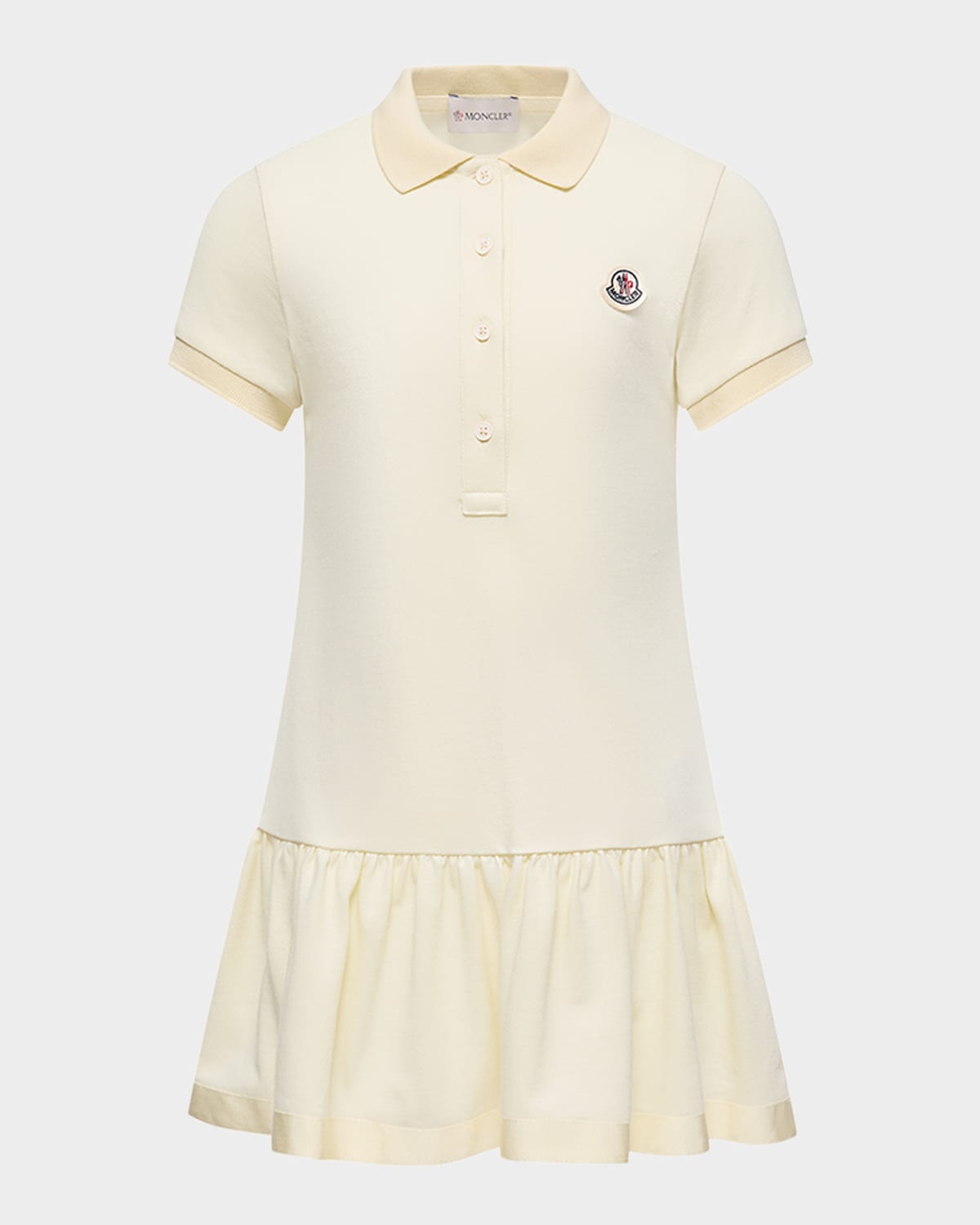 Moncler Girl 's Ruffle-Hem Polo Dress, Size 4-