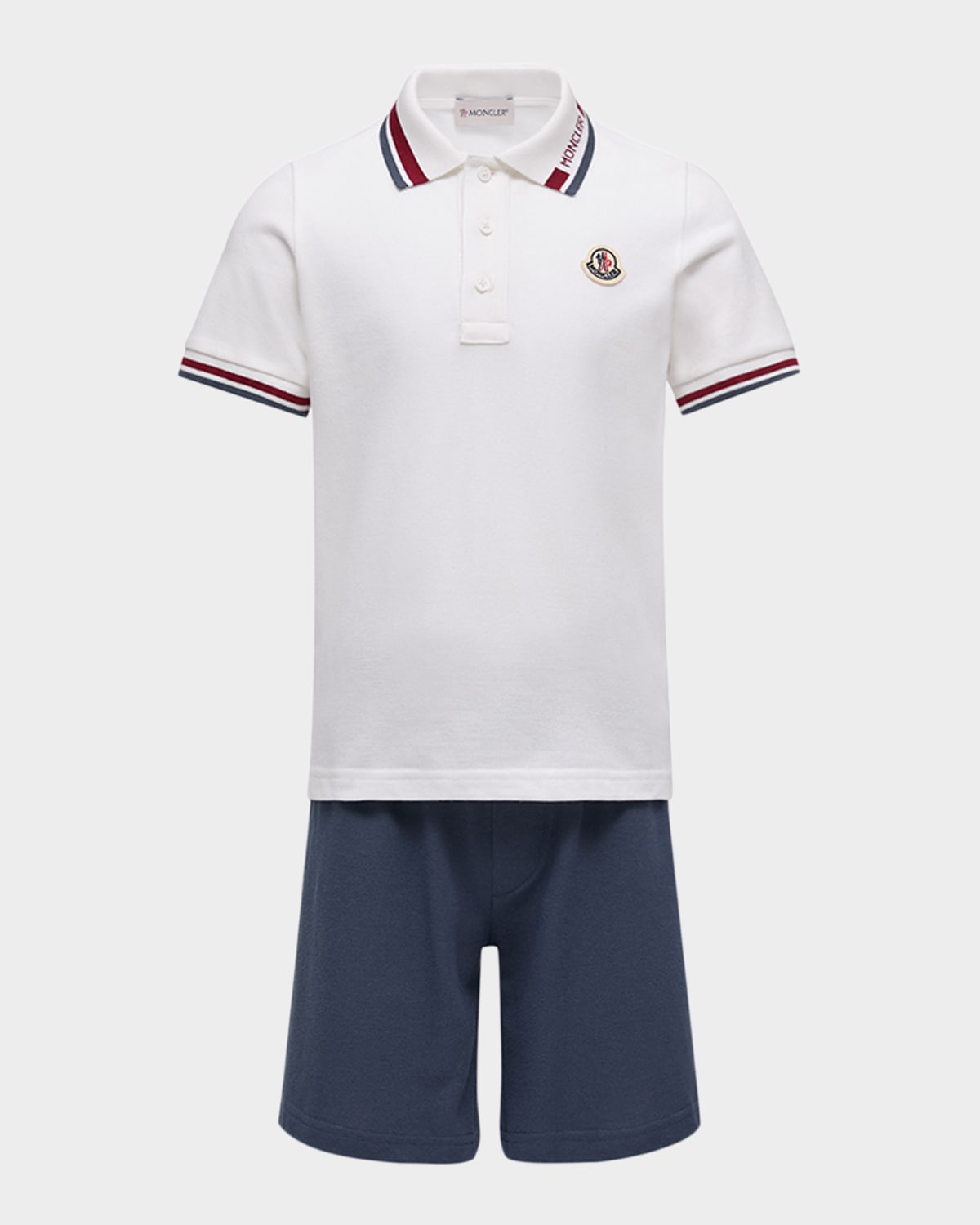 Moncler Boy 's Stretch Cotton Pique Polo and Shorts Set, Size -14 | Thumbnail 4