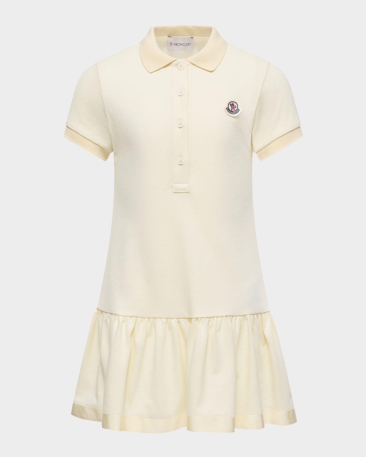 Moncler Girl 's Ruffle-Hem Polo Dress, Size 12-
