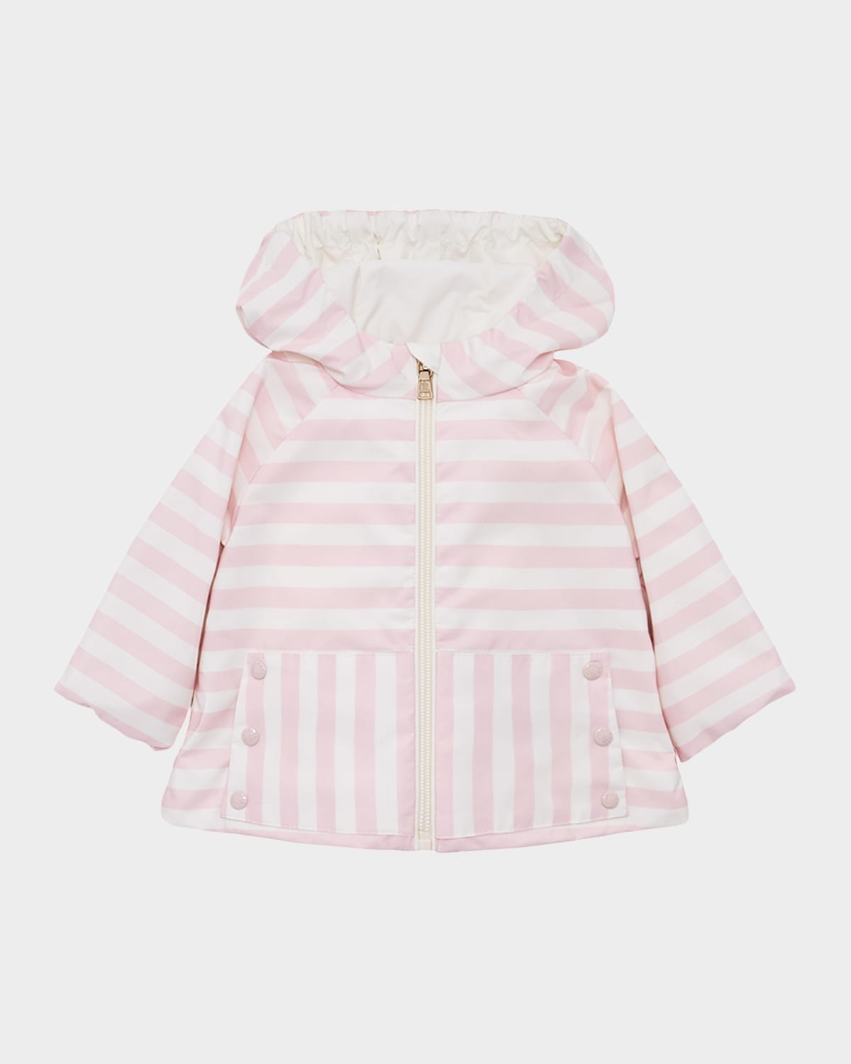 Moncler Girl 's Melde Striped Hooded Jacket, Size 6M-3 | Thumbnail 4 Moncler Girl 's Melde Striped Hooded Jacket, Size 6M-3 | Thumbnail 4