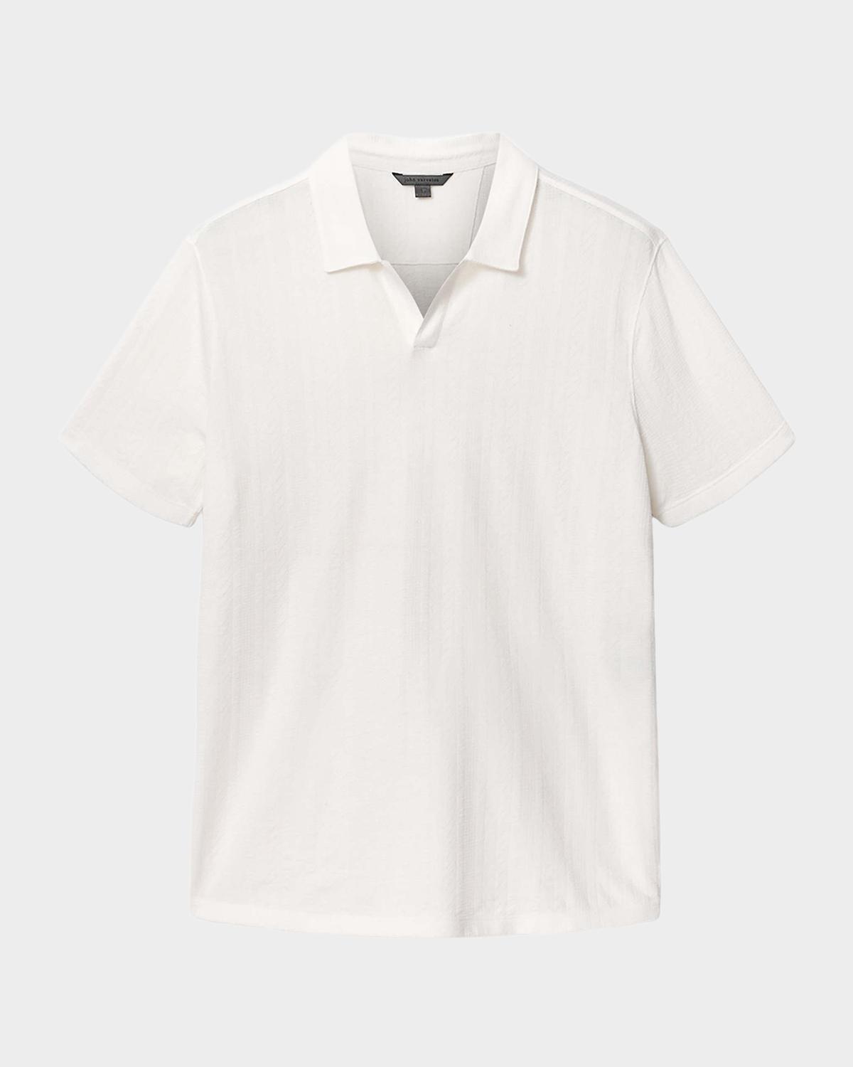 John Varvatos Men's Zion Garment-Dyed Jacquard Polo Shirt