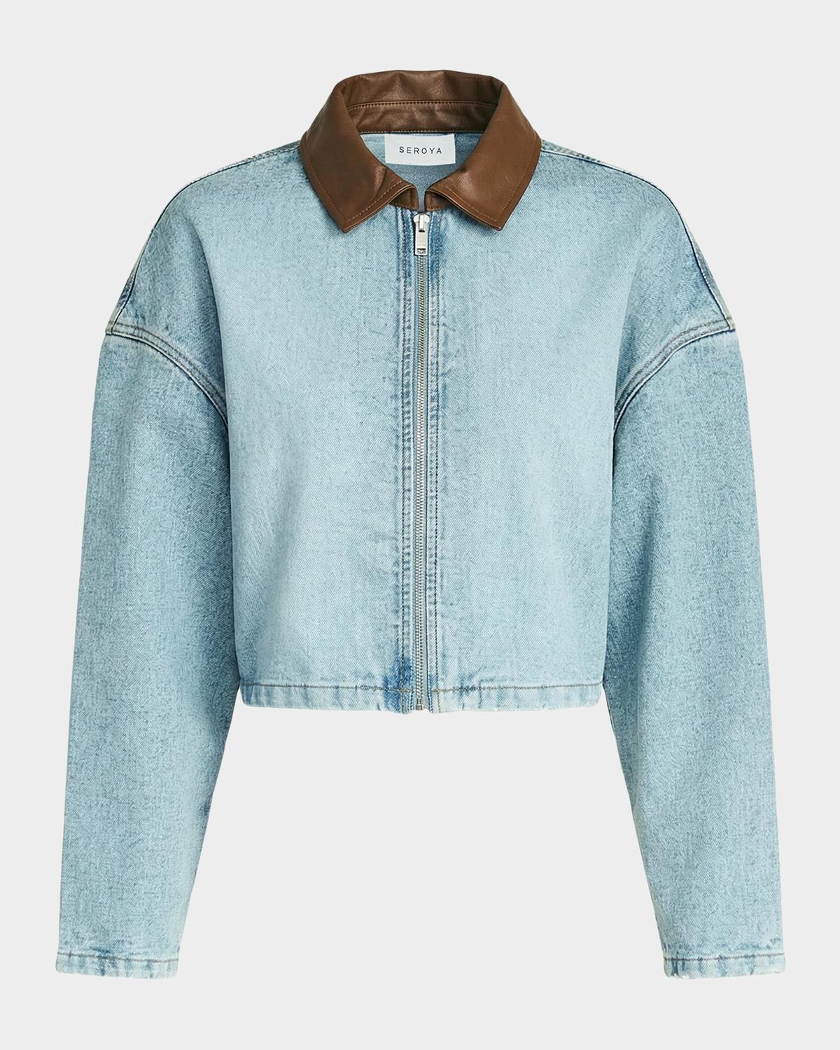 SEROYA Coop Cropped Denim Jacket