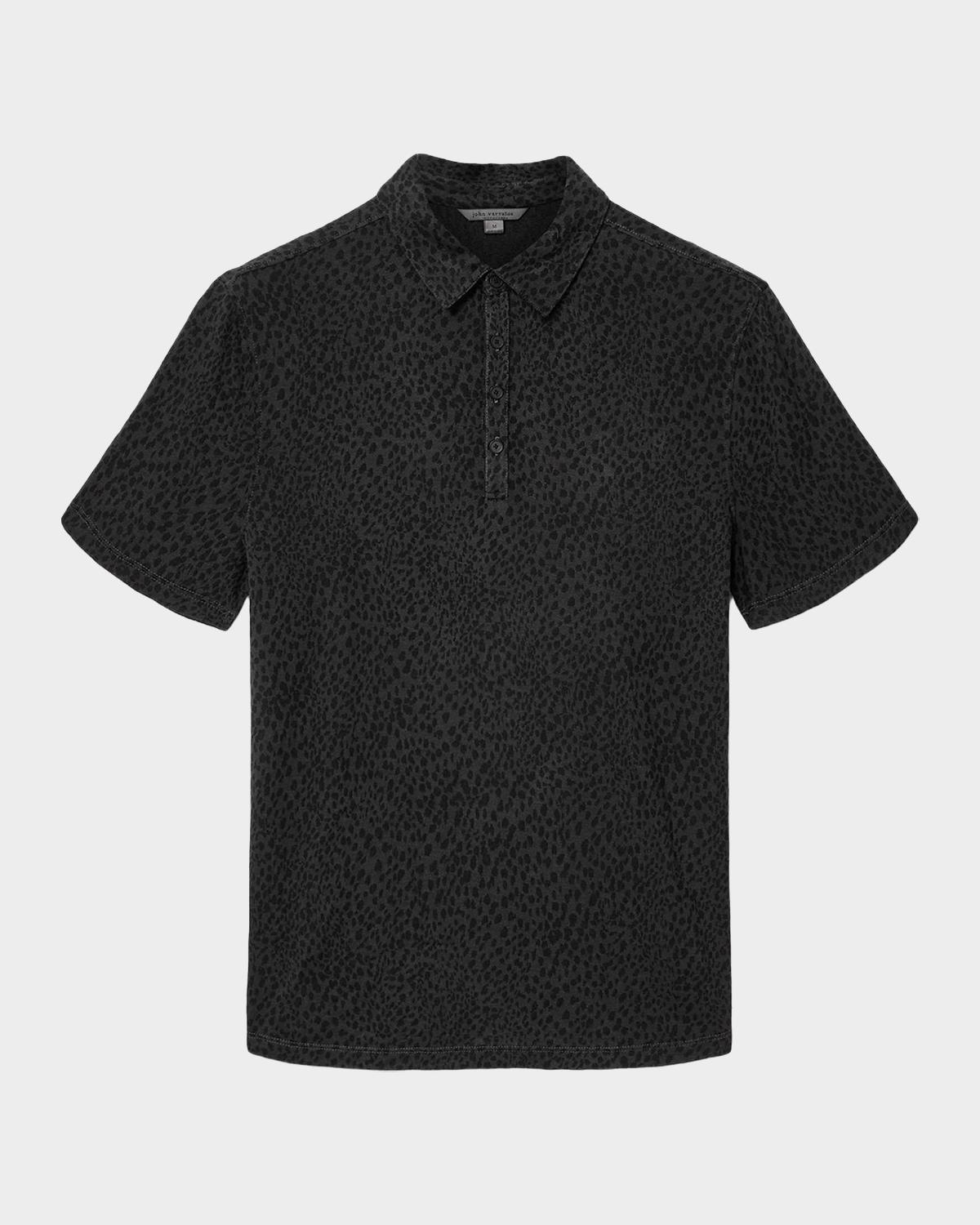 John Varvatos Men's Marcel Cheetah Jacquard Polo Shirt