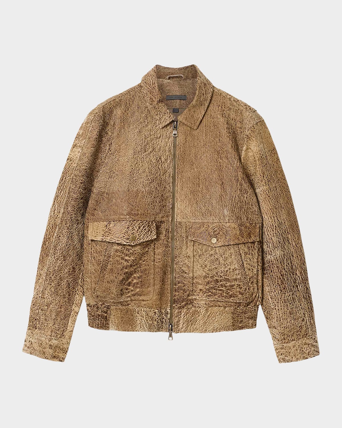 John Varvatos Men & Apos;s Apollo Textured Leather Jacket In Clay Heath