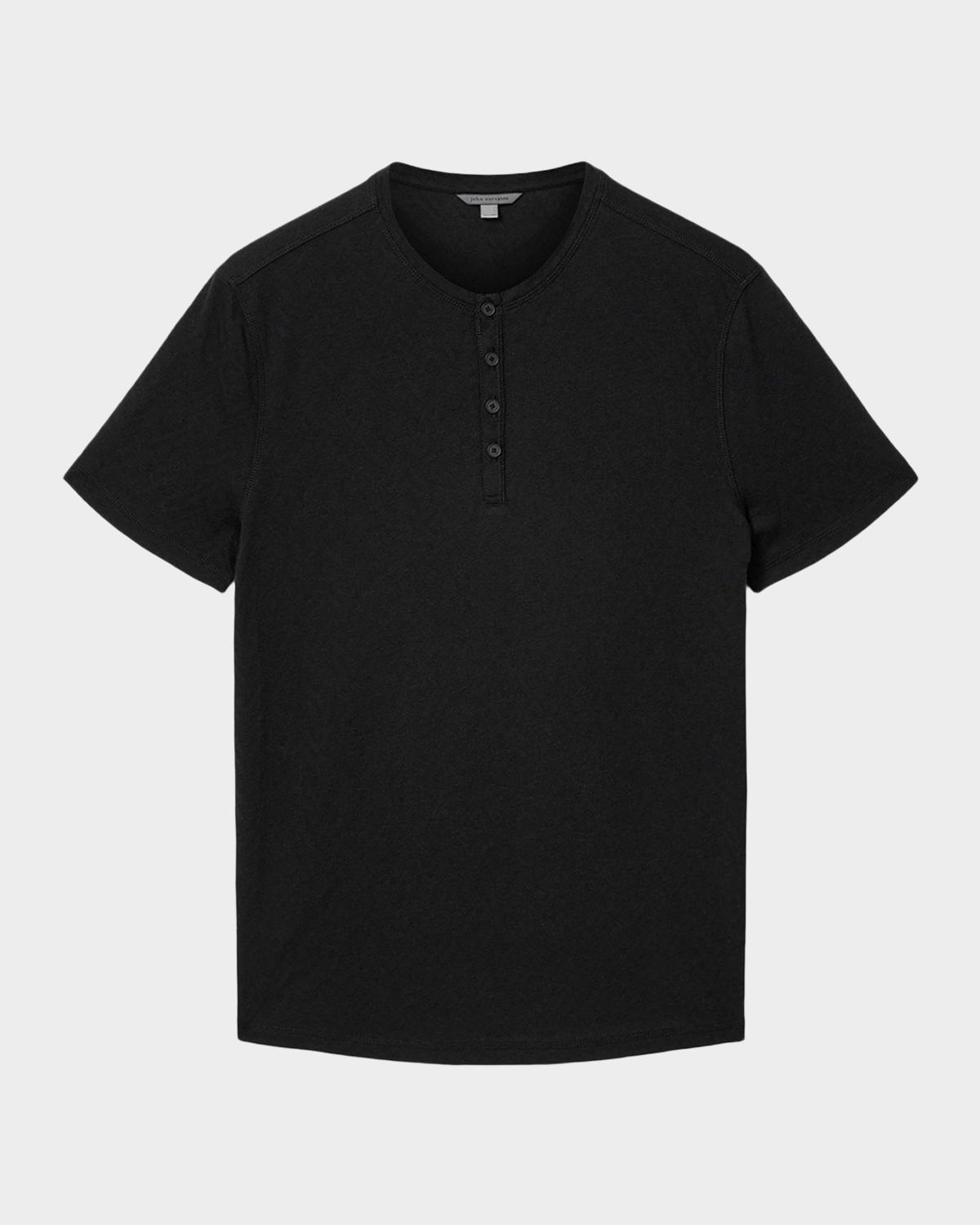 John Varvatos Men's Elm Geometric Knit Henley T-Shirt