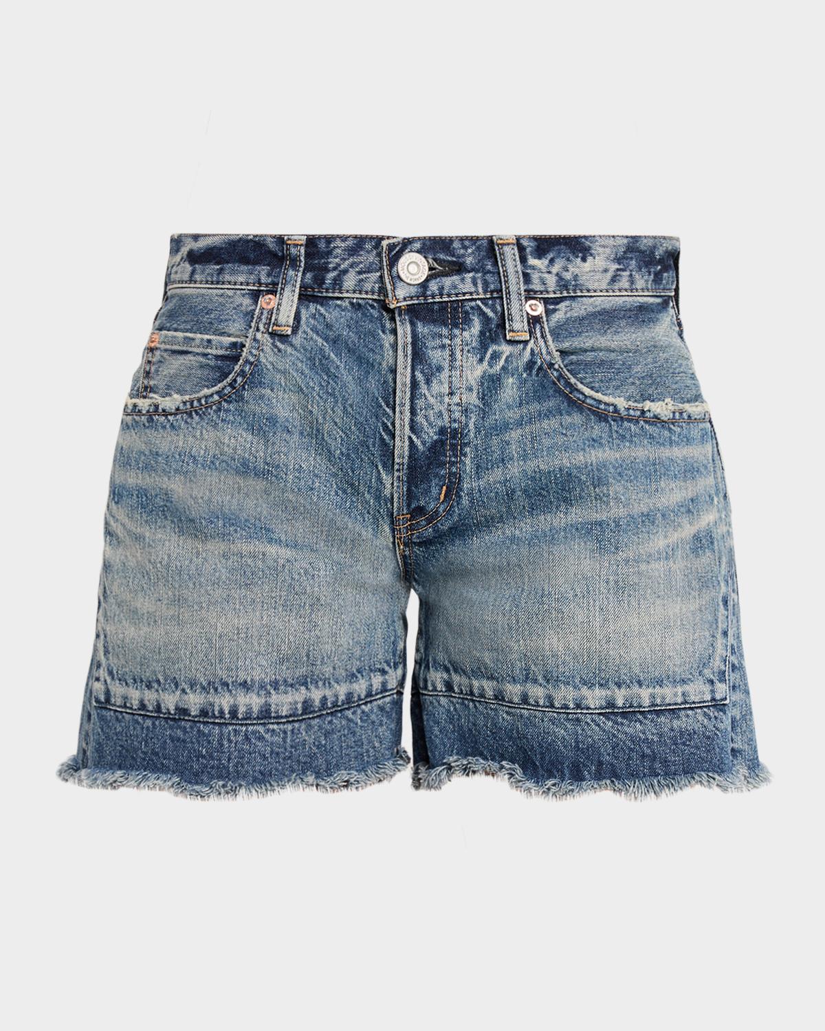 MOUSSY VINTAGE Remo Remake Frayed Denim Shorts