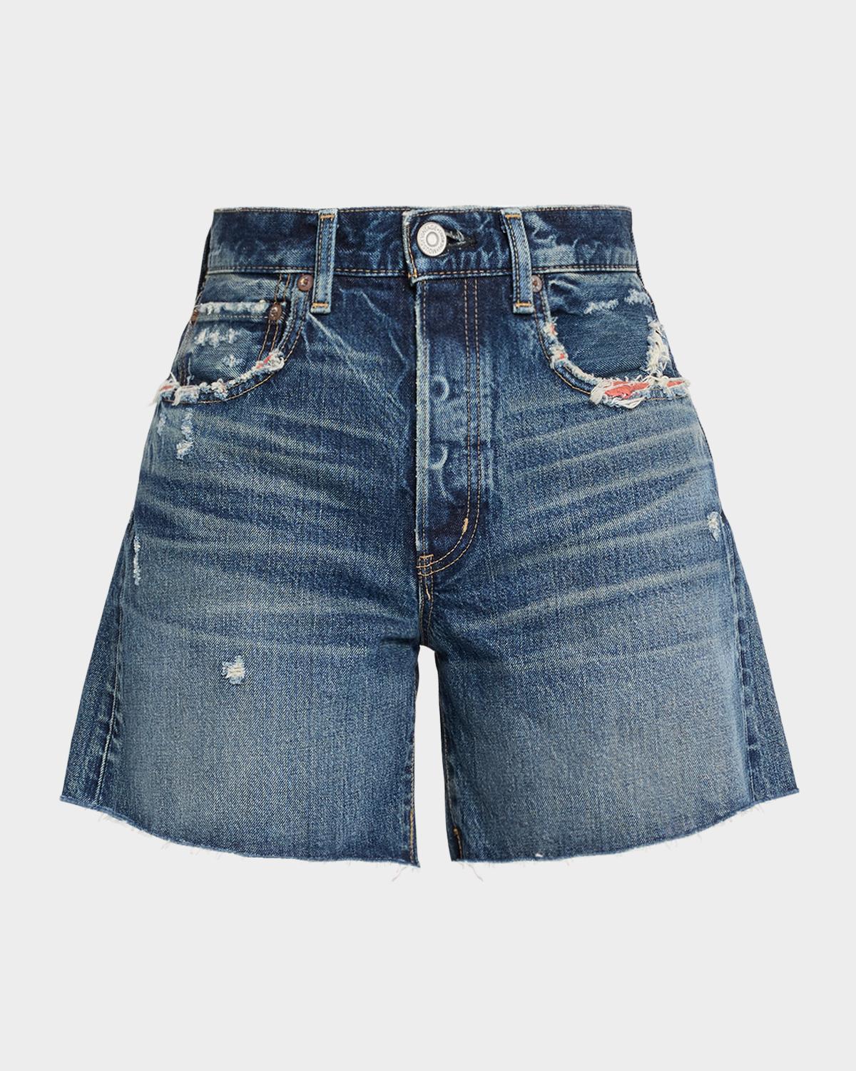 MOUSSY VINTAGE Albion Distressed Denim Shorts